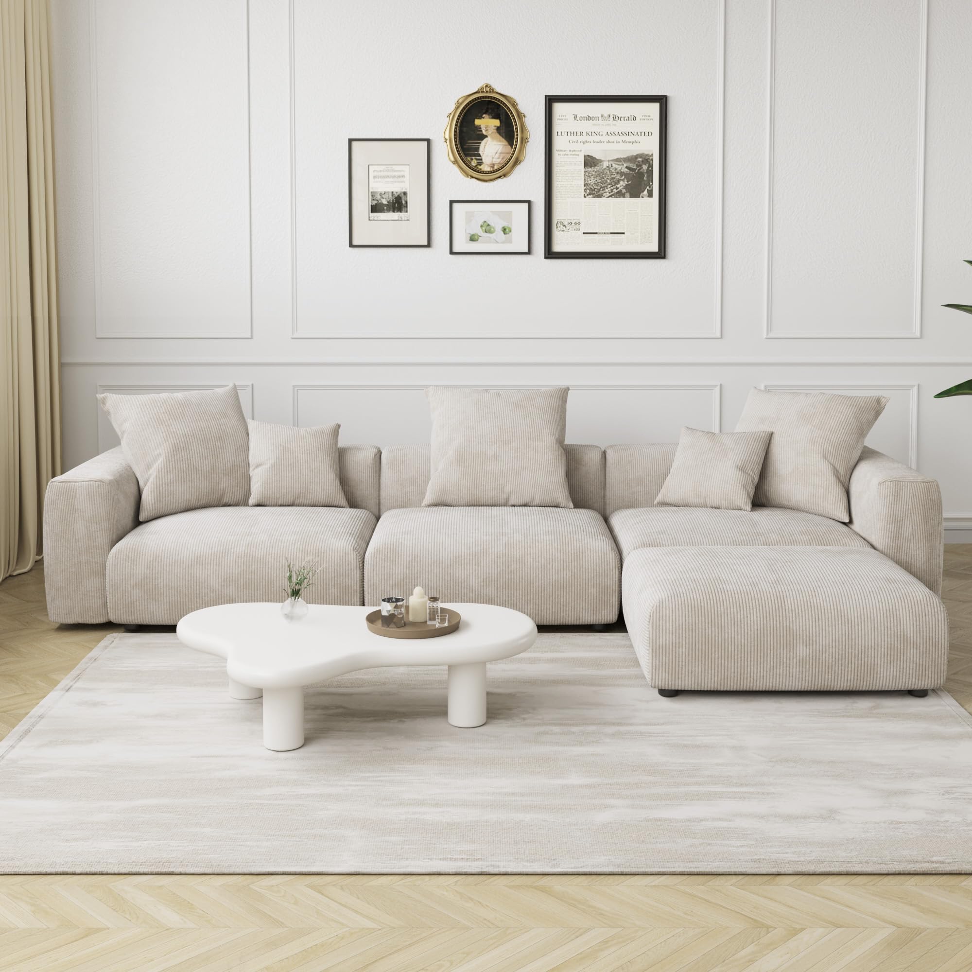 Acanva Modern L Shaped Sectional Sofa