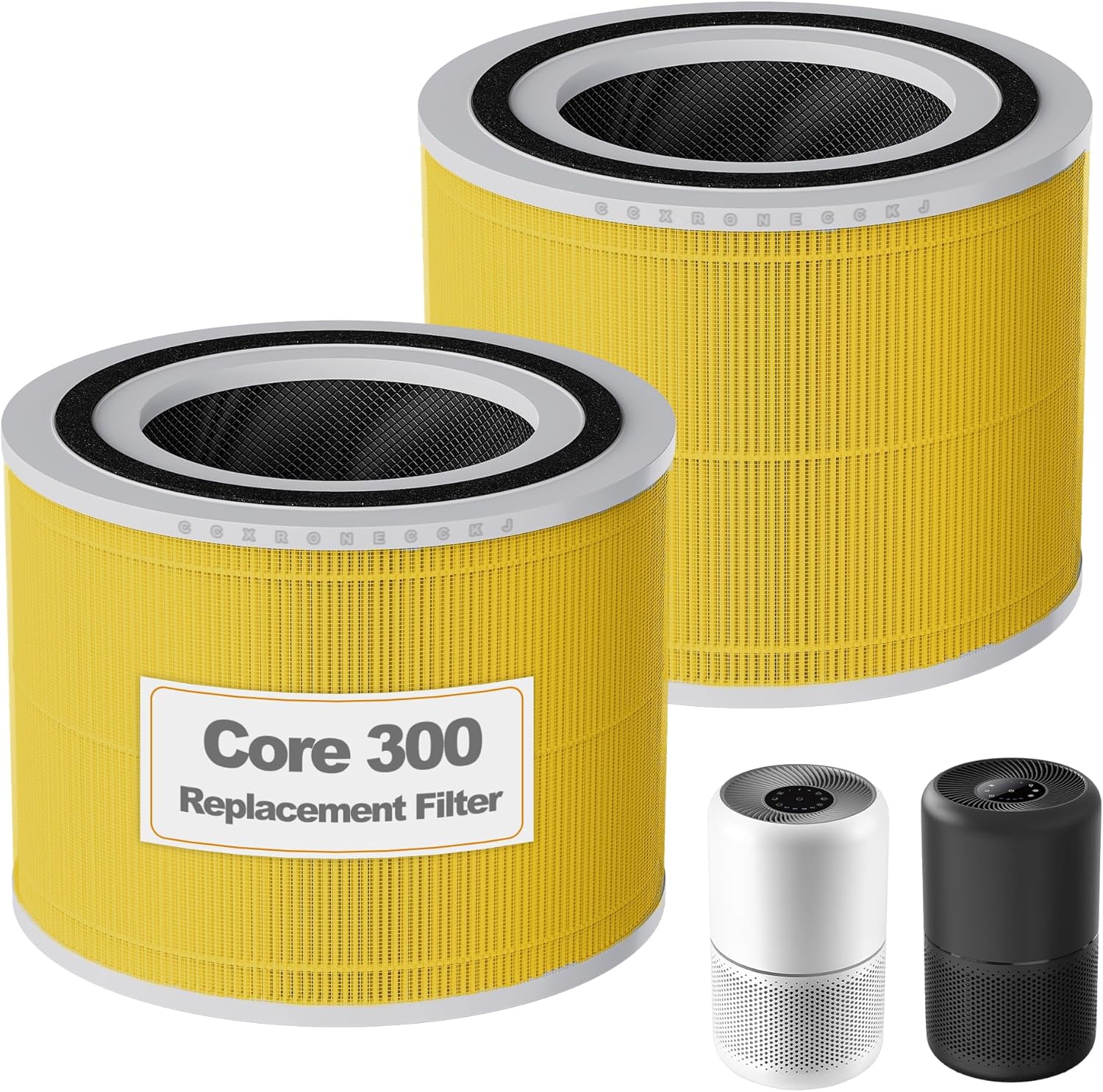 Core 300-RF Pet Care Replacement Filter for LEVOIT Core 300, Core300-P, Core 300S VortexAir Air Purifier, 3-in-1 HEPA Activated Carbon(Yellow)