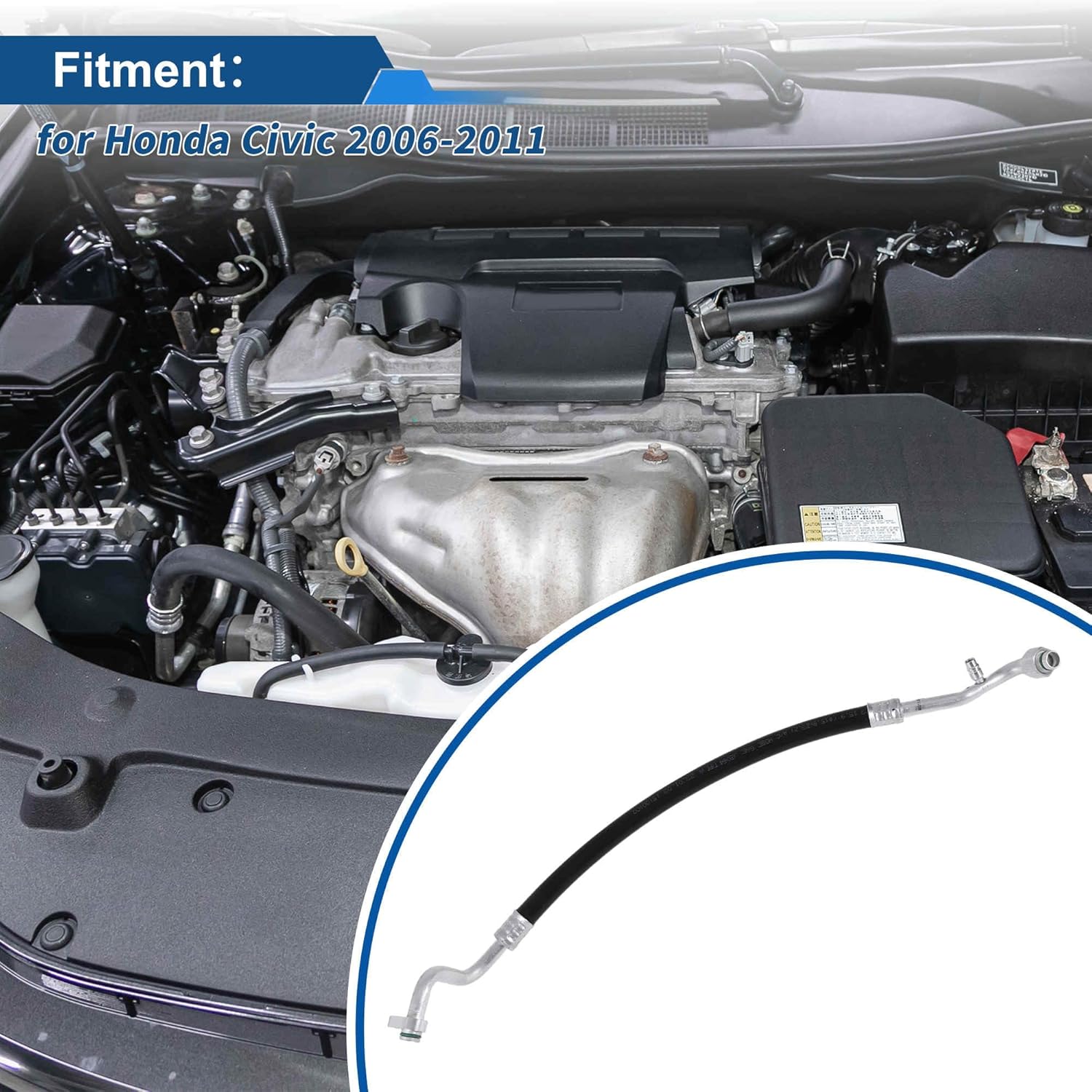 A/C Refrigerant Liquid Hose for Honda Civic 2006-2011 Pressure Hose Air Conditioning Pipe Line No.80311SNVA01 Rubber Iron