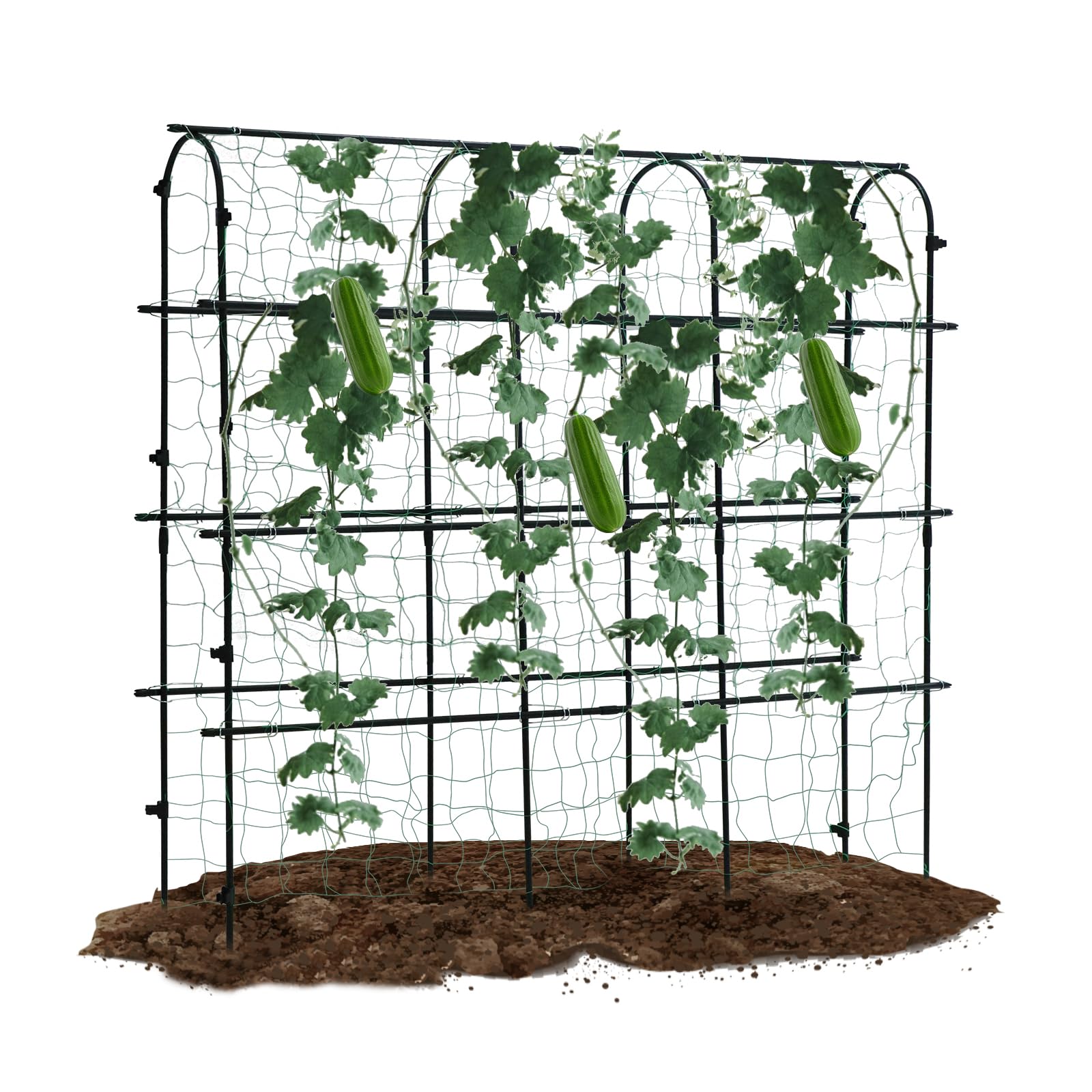 Garden Trellis Cucumber Trellis for Climbing Plants Outdoor, Large 6x6 ft Metal Plant Support Arch Trellis for Outdoor Vegetables/Fruits/Flowers, Outdoor A-Frame Trellis for Garden Raised Bed