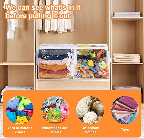 Miniatura 4 de Organizadores transparentes con cremallera de 12 x 12 x 12 pulgadas, bolsas con asas, cubo de almacenamiento, bolsas de almacenamiento para ropa,