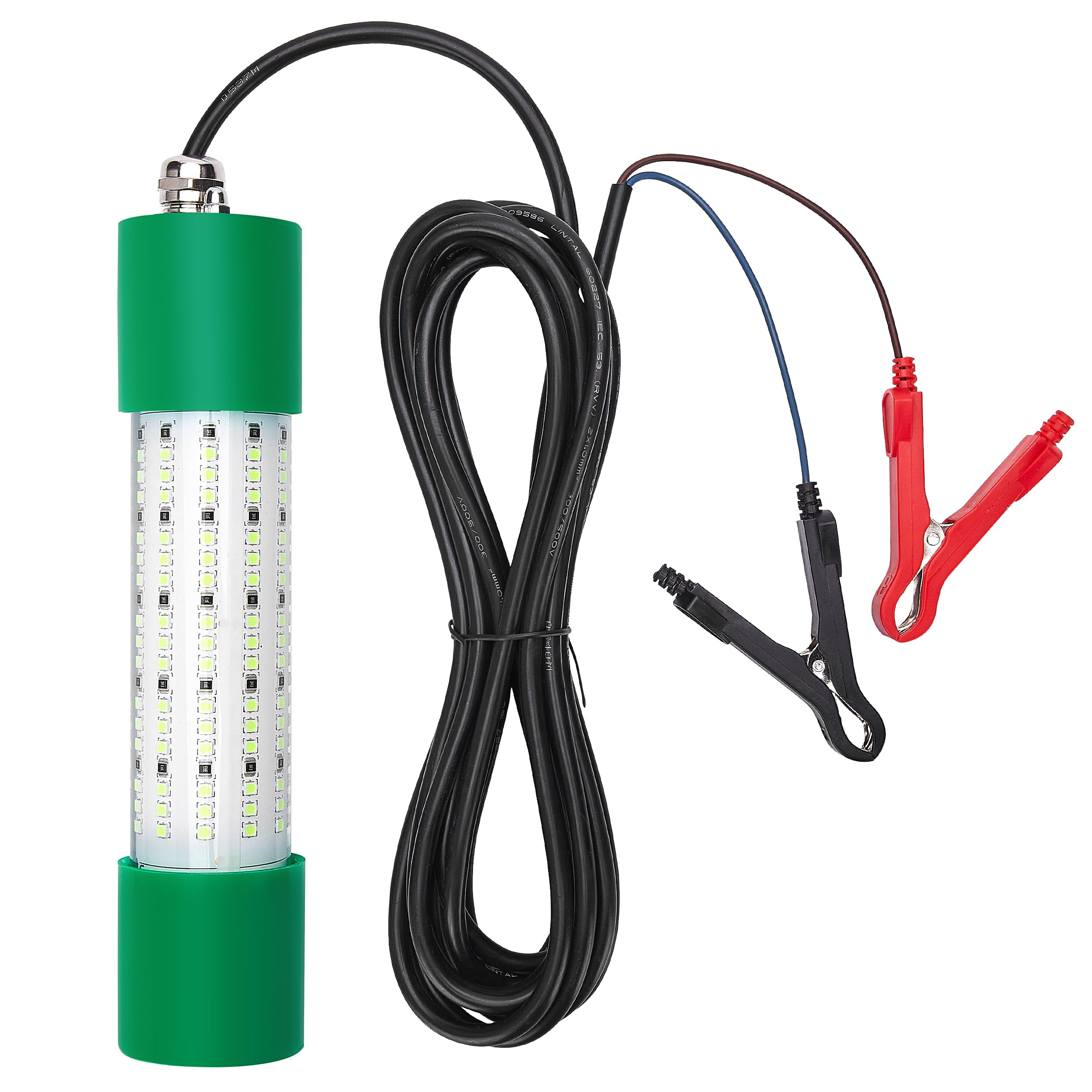 Underwater Fishing Light 12V 100W 300W Green White Led Submersible Night Boat Waterproof IP68 in Freshwater and Saltwater with 17FT