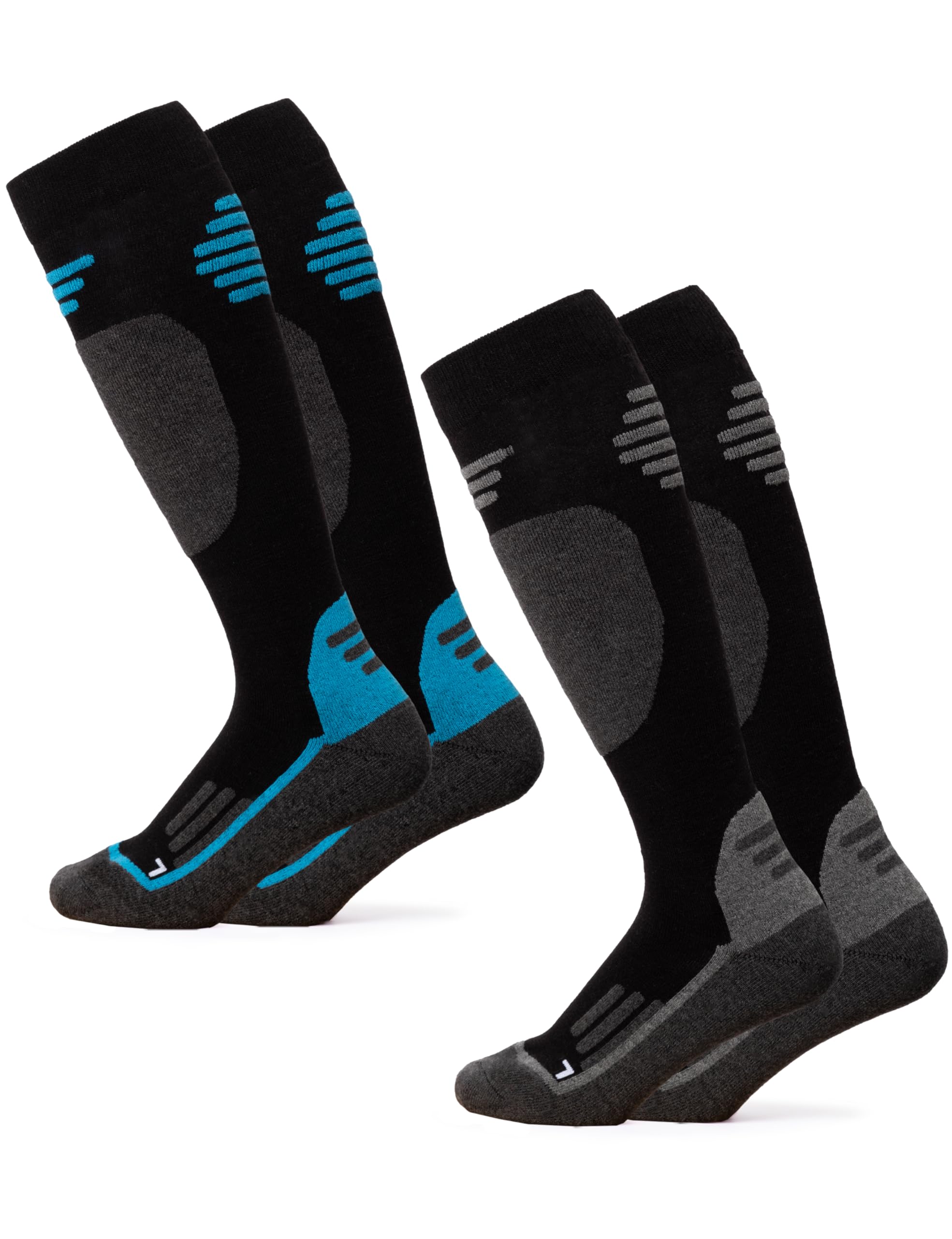 Occulto Chaussettes de Ski Laine Merinos Homme & Femme lot de 2 (modèle: Toni)