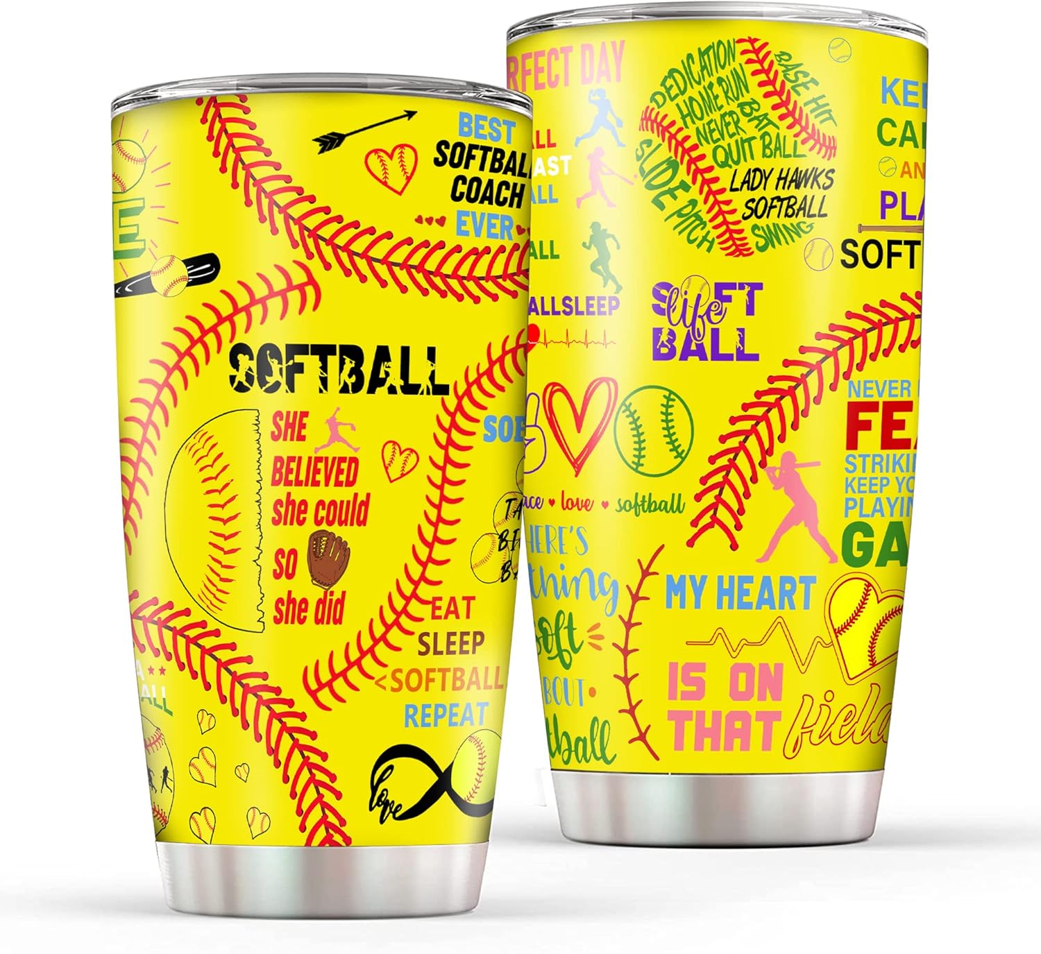 HYMONA Softball Gifts For Girls, Softball Coffee Tumbler