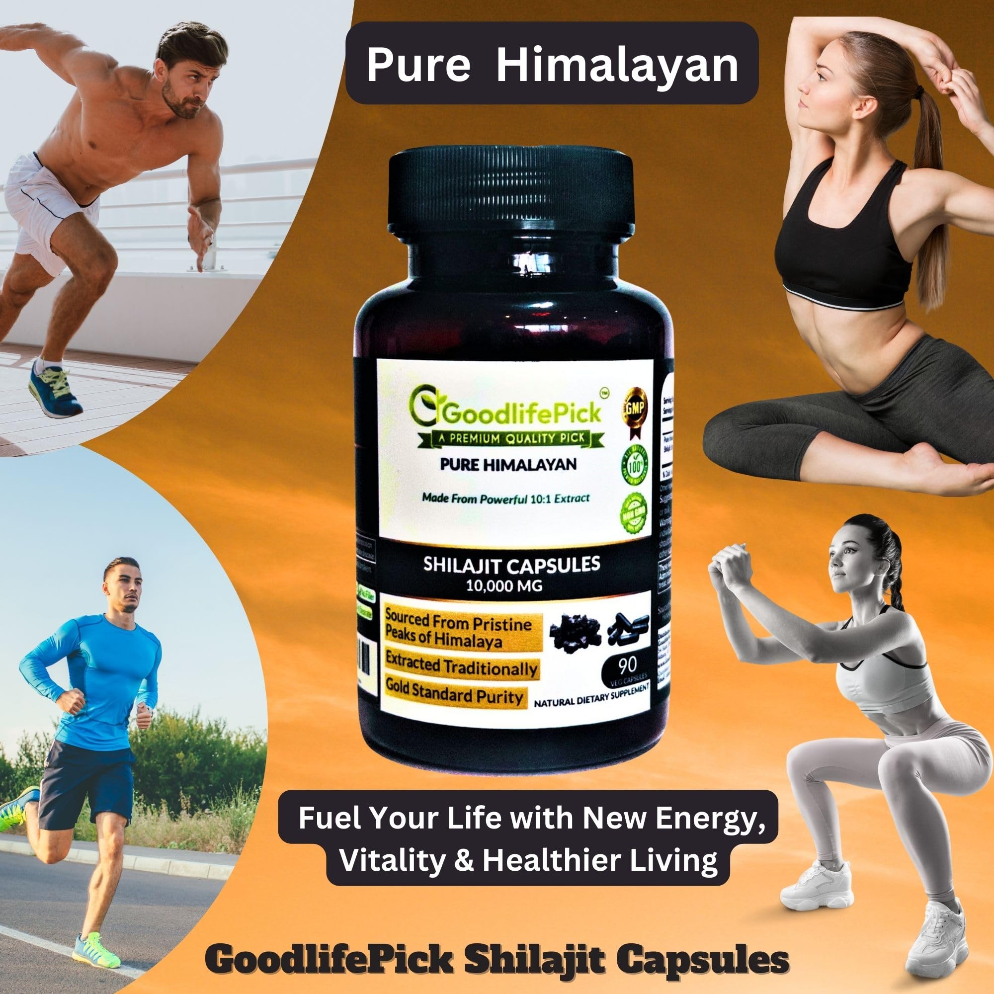 Pure Himalayan Shilajit Capsules.Maximum Strength Natural Shilajit Rich in Trace Mineral & Fulvic Acid.High Altitude Sourcing. Vegan NonGMO 90ct. Extracted Traditionally No Stearate No Rice Flour — Amazon image 8
