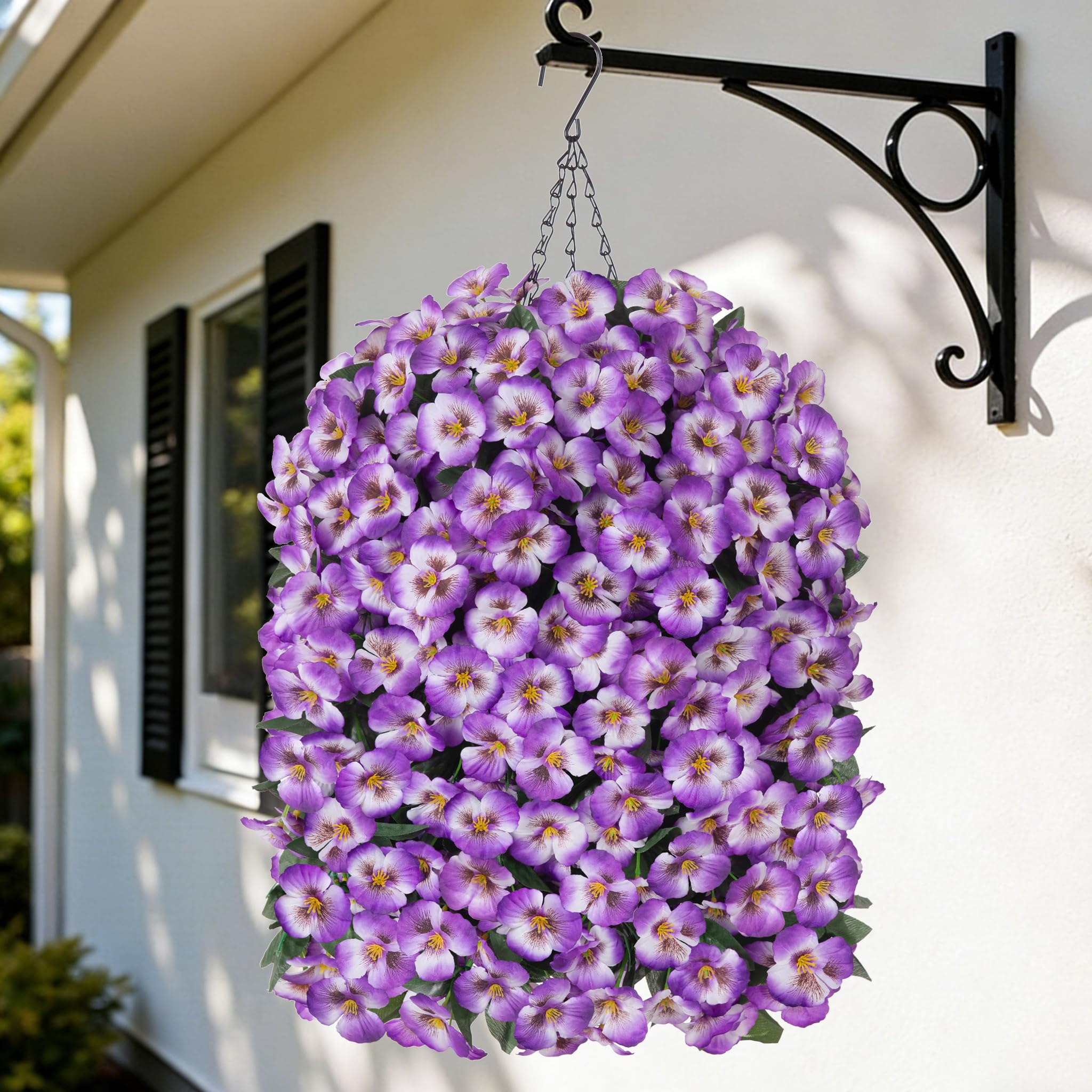 HyeFlora Artificial Pansy Basket