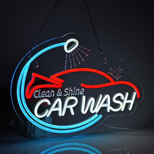 Miniatura 2 de Letrero de neón para lavado de autos, luces de neón para colgar en la pared, decoración artística para estaciones de servicio, servicio comercial,