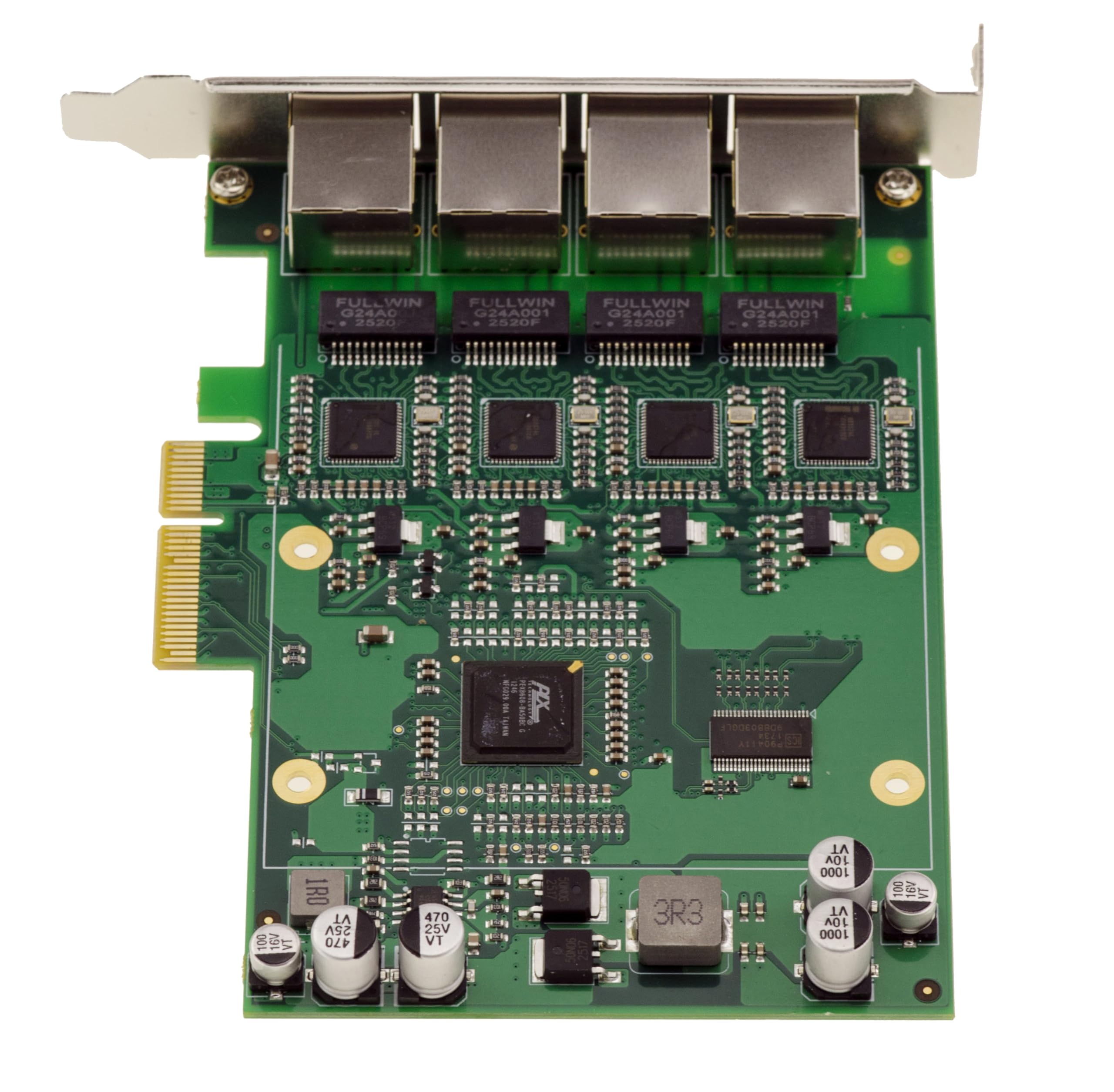 KALEA-INFORMATIQUE Scheda di rete PCIe x4 industriale a 4 porte RJ45 LAN GIGABIT ETHERNET 10 100 1000 con chipset quad Intel I82574 e ponte PLX PEX8608 20Gbps