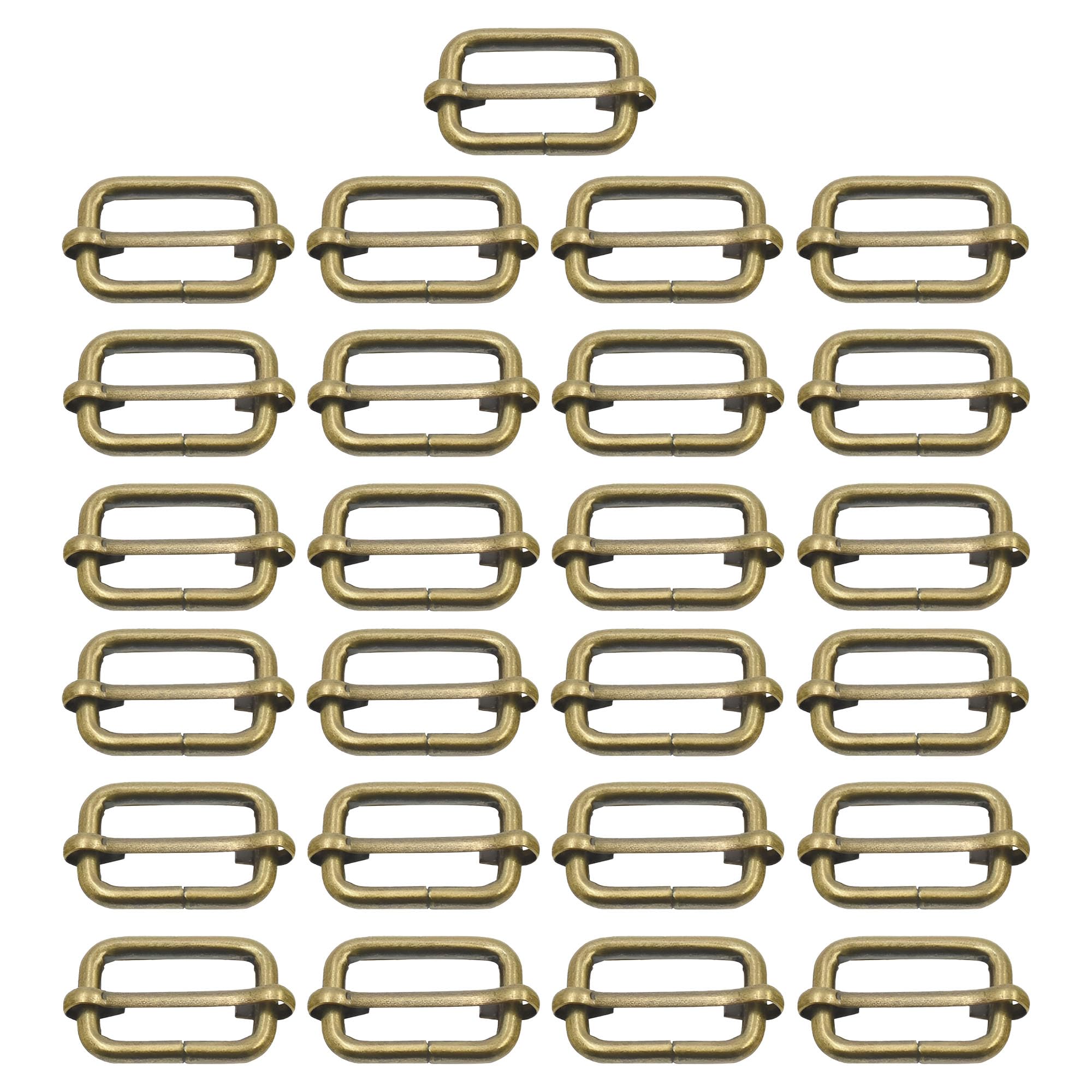 Trimming Shop 25mm Triglide Slider Buckle Metal Adjustable Durable Lightweight Slide Buckle for Webbing Straps, Backpack, Fasteners Strap, Pet Collars and Bag Accessories, Bronze, 25pcs — image 1