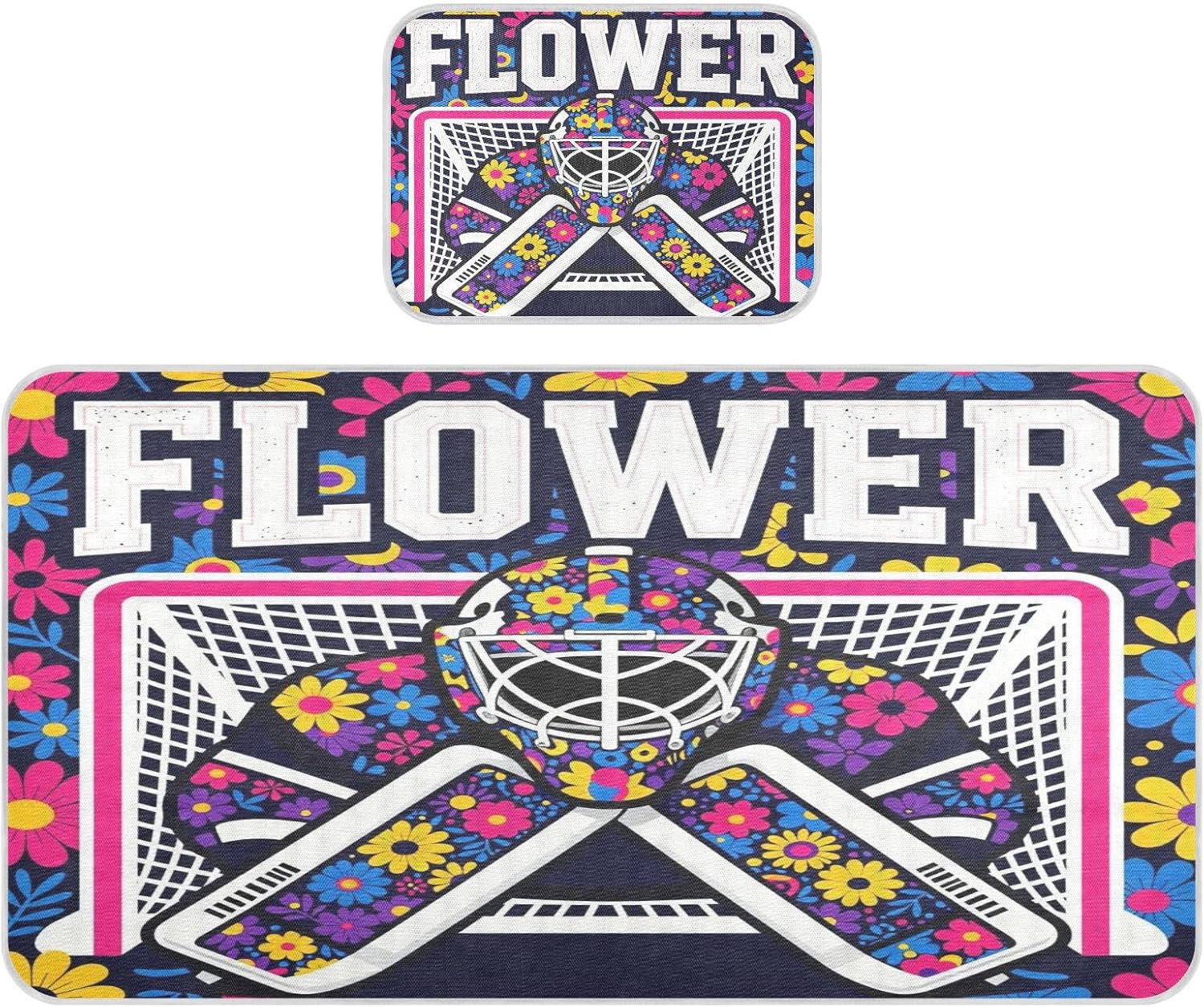 Cooling Baby Mattress 28" x 52" Reusable Flower Wild Eishockey Mattress Pads for Baby&Toddler