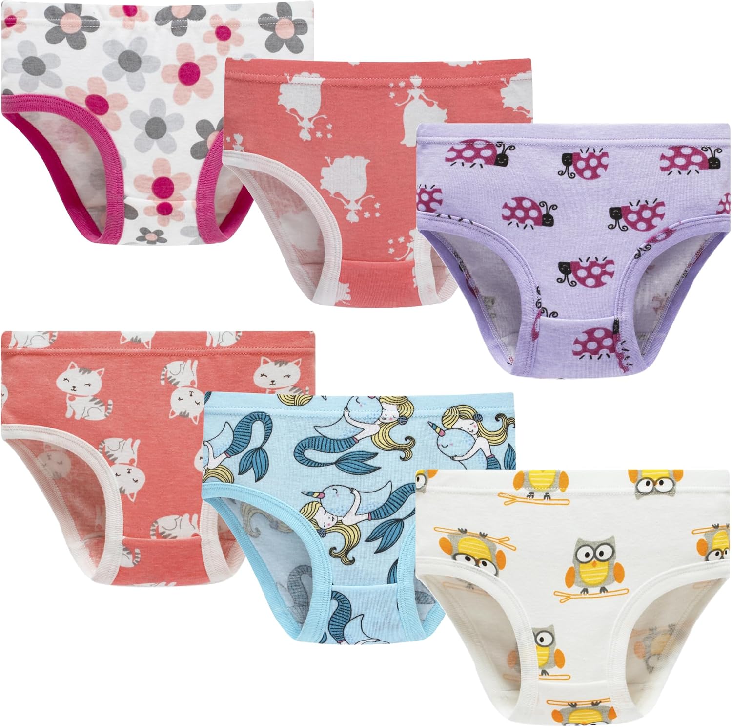 KikizYe Little Girls 100% Cotton Underwear Soft Breathable Briefs