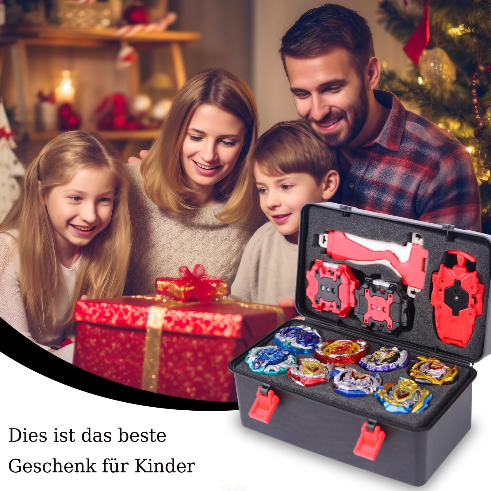 AIBREAY Burst Kreisel Battle Set, 12 Kampfkreisel 2 Launchers 1 Schnur Starter mit Griff, Spinning Top Box, Battle Burst mit Kreisel Kinder, ab 6 Jahren, Spielzeug Jungen