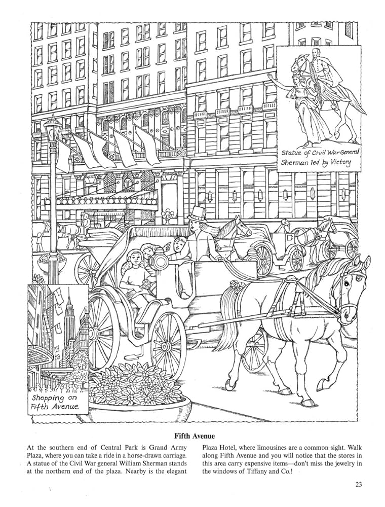 COTY アートブック New York for Kids: 25 Big Apple Sites to Color (Dover