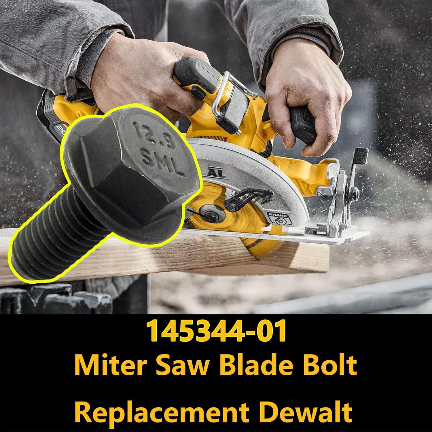 145344-01 Clamp Bolt for Dewalt DW703 DW704 DW705 DW706 DW708 DW712 DW715 DW716 DW718, Miter Saw Blade Bolt M8 Left Hand Thread N436564-3 Pieces