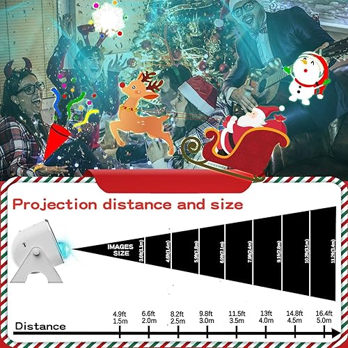 Miniatura 6 de YUOIOYU Luces de proyector para exteriores, luces de proyector de vacaciones con altavoz Bluetooth, 12 diapositivas x 4 patrones de luz de proyector