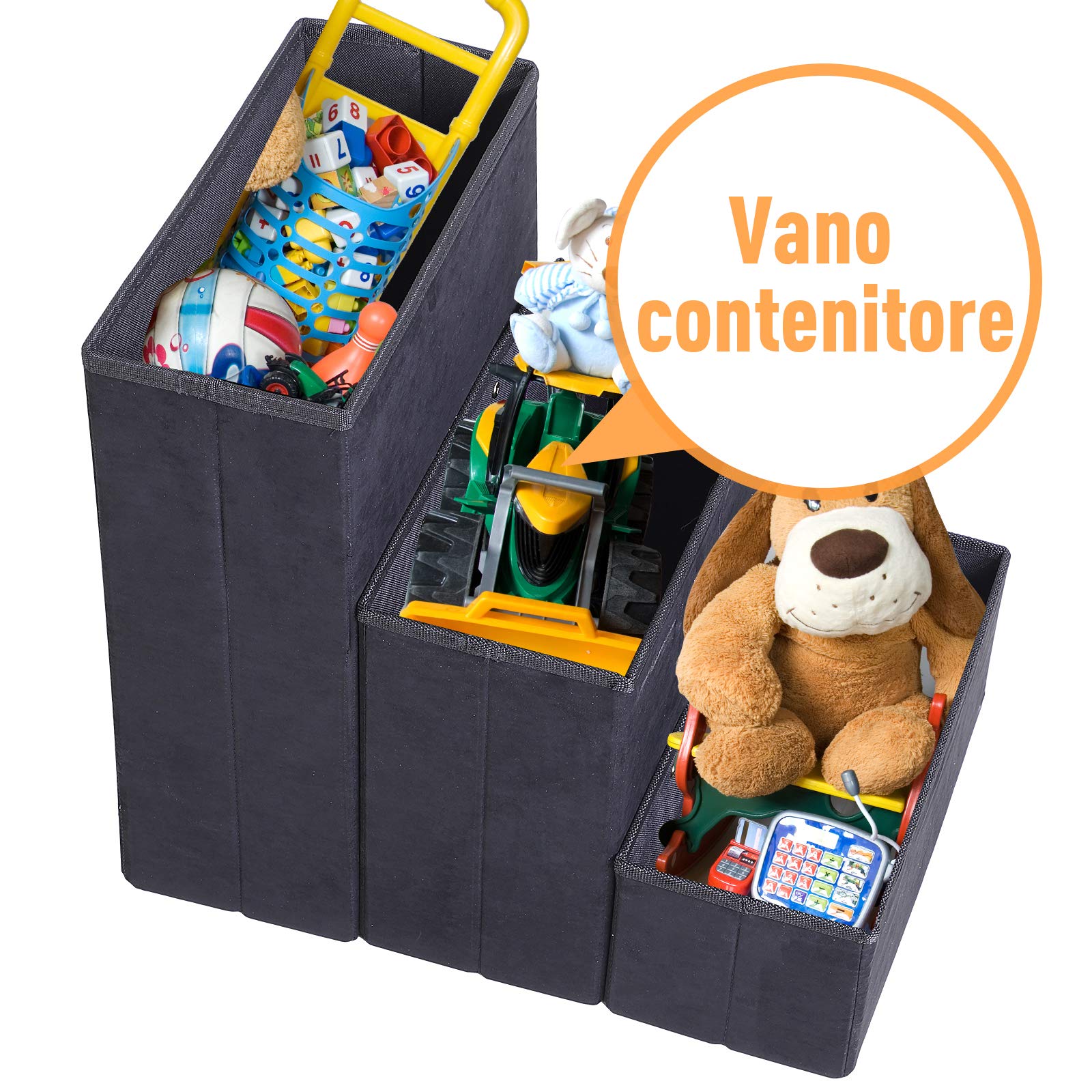 PawHut Scale Pieghevole a 3 Gradini per Animali Domestici con Rivestimento Rimovibile e Lavabile