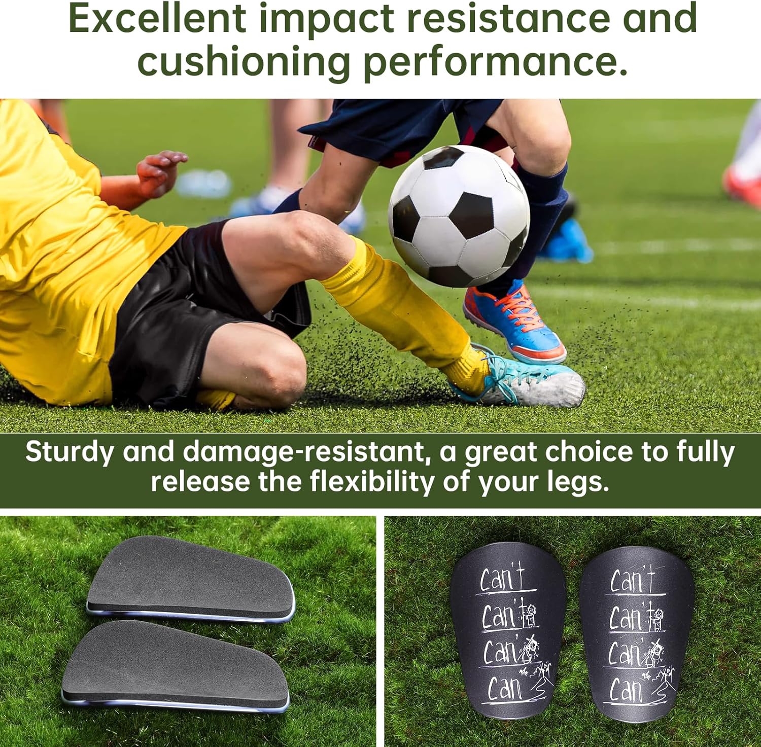 1pairs Mini Shin Guards 3.15 X 1.97in Small Shin Guards Soccer, Boys Soccer Shin Guards, Shin Pads Soccer, Light Comfortable Shin Gaurds, Shinguards for Teenagers Kids Boys Girls thumbnail