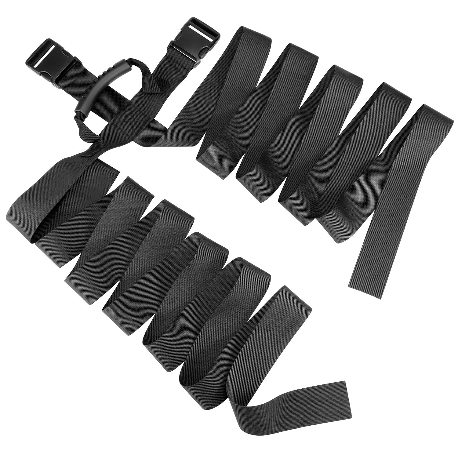 QWORK Heavy-Duty Box Carrying Strap with Handle, 55 Lbs, 118.1 inch, Adjustable Nylon Cross Straps with Ergonomic Rubber Grip