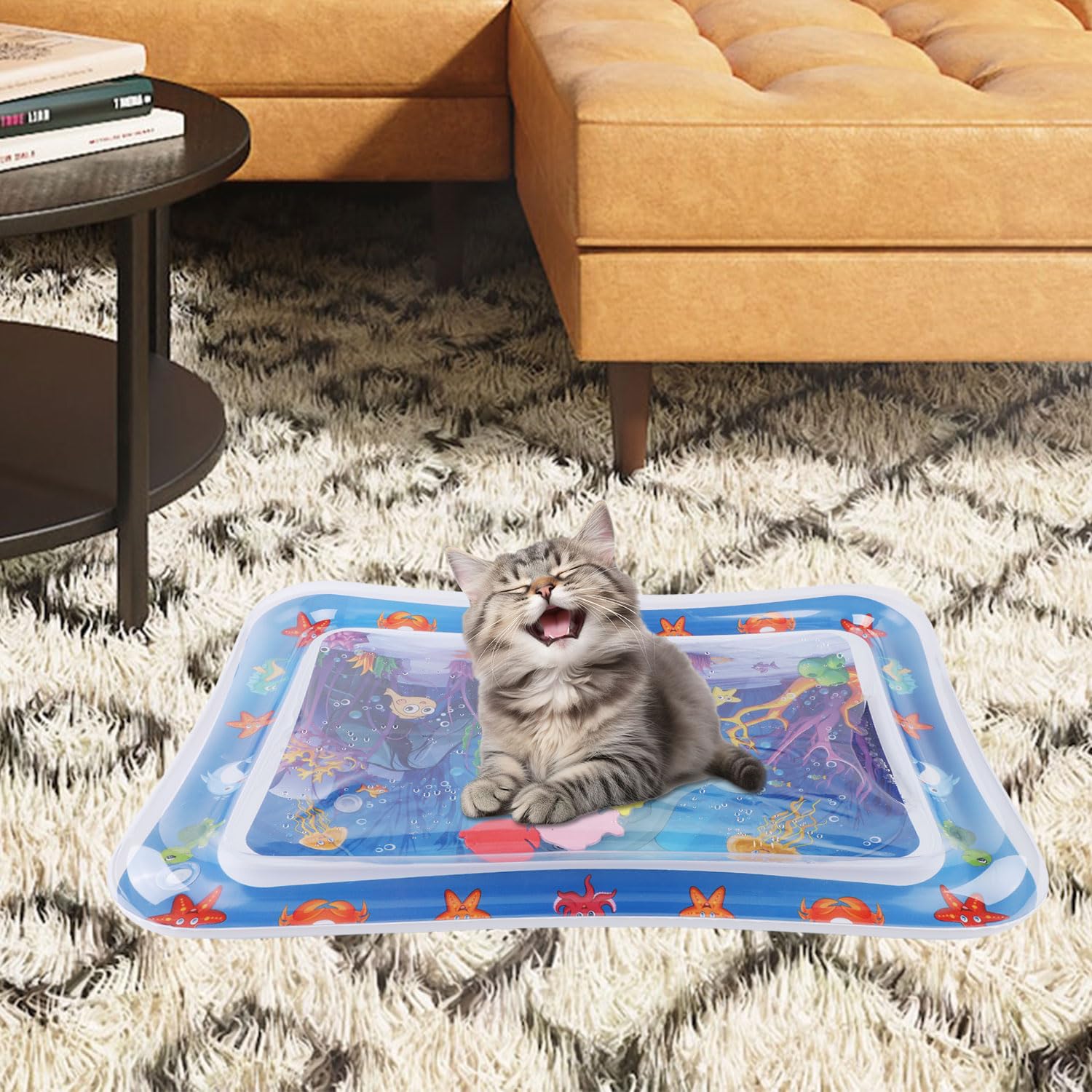 Mata do Zabawy z Woda dla Kota, Zabawa dla Zwierzat Domowych Zabawka do Zabawy w Wode Kitty Playmat Woda Chlodna Komfort Podkladka do Zabawy dla Kota Zabawka dla Psa Kot Zabawa w Wodzie Sama