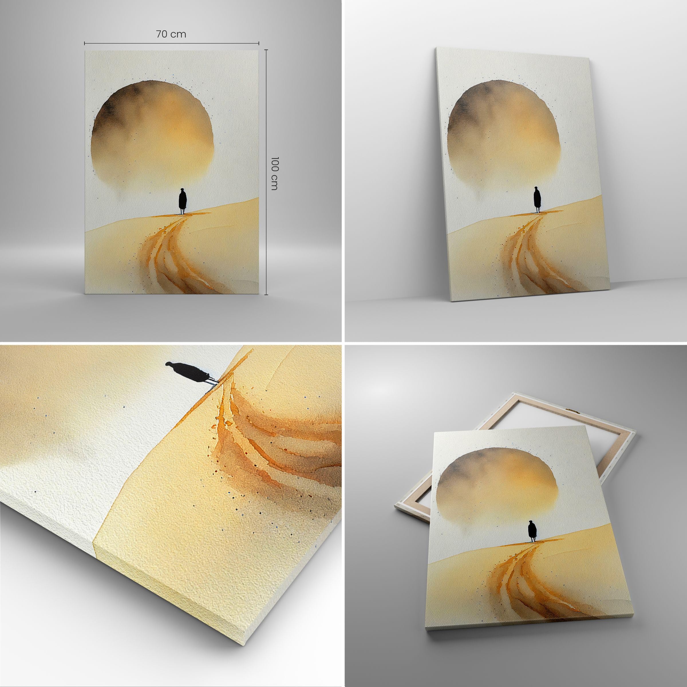 Cuadro Decorativo 70x100 cm Moderno Vertical Personas Paisajes - 6170 | Cuadro sobre Lienzo Grande Arte mural Decoración del Hogar Salón Dormitorio Cocina sobre Lienzo Cuadros de Pared Estilo