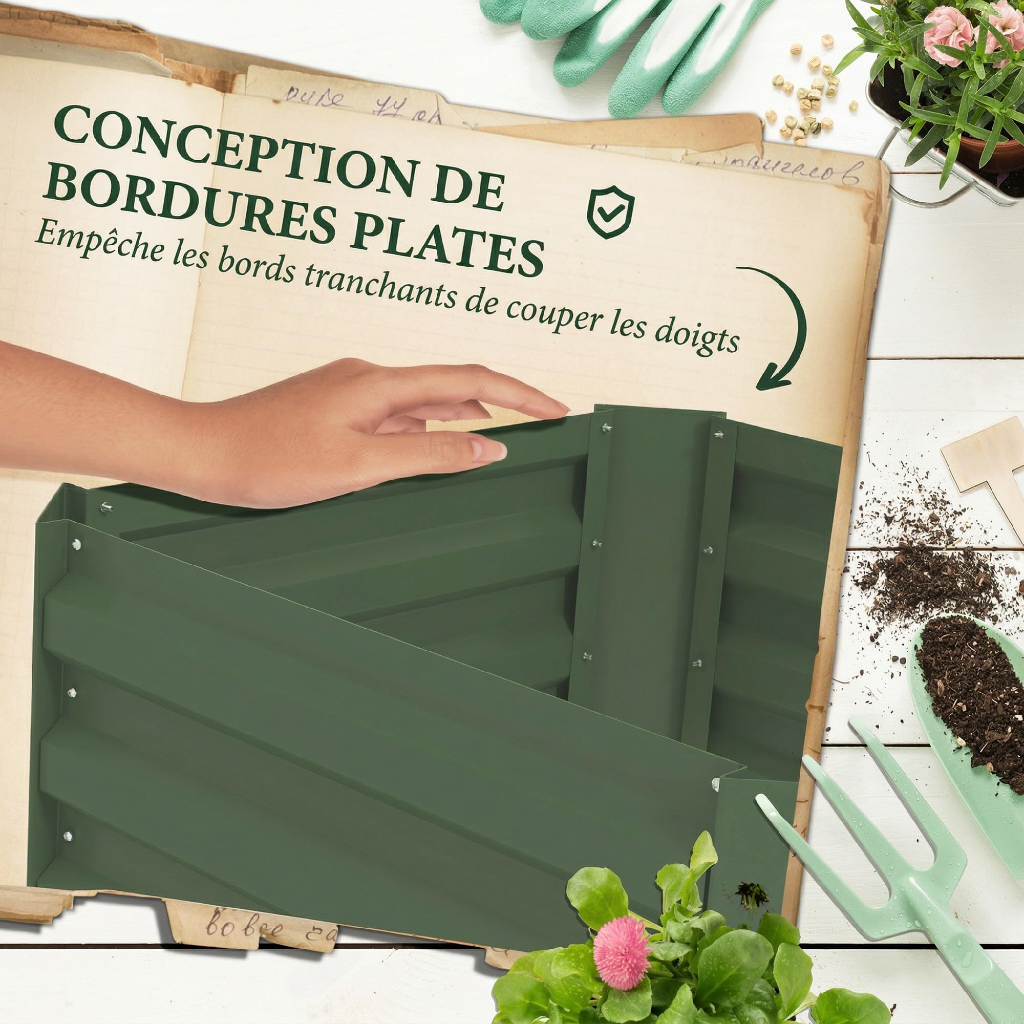 Outsunny Jardinière avec treillis ajustable, bac à fleurs cage à tomates, lit surélevé, pour plantes grimpantes, légumes, fleurs, en acier galvanisé, intérieur et extérieur, cour, jardin, balcon, vert