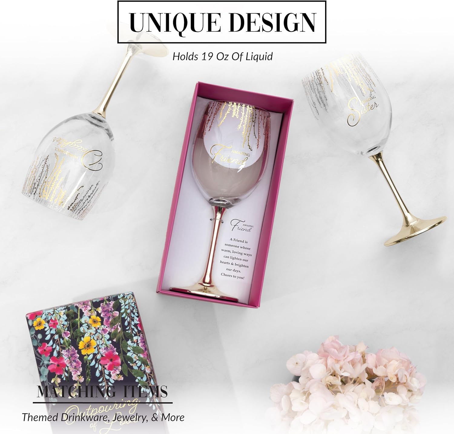 Pavilion - Amazing Friend - 19 oz Stemmed Wine Glass Bestie Best Friend BFF - Image 4