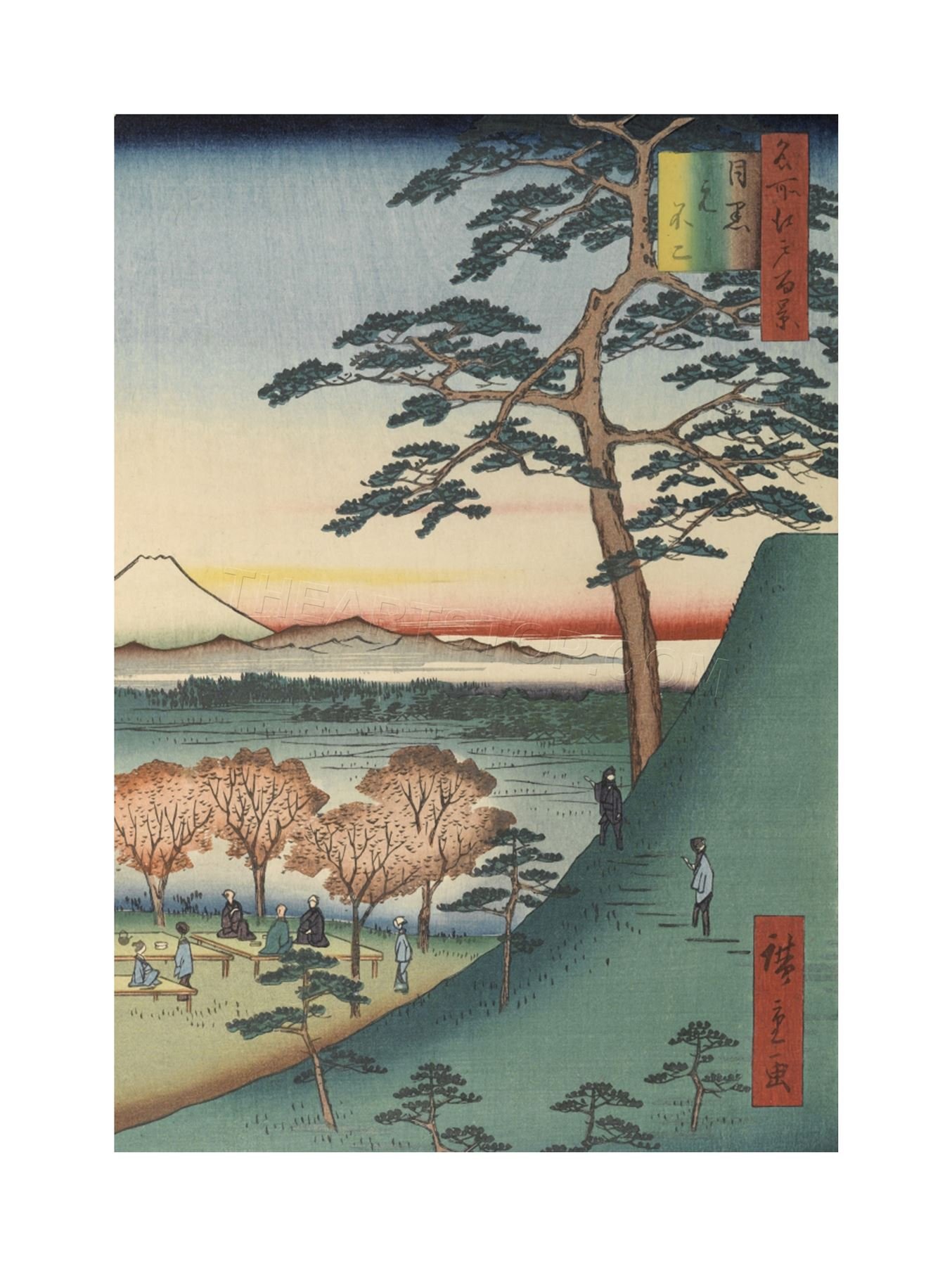 Wee Blue Coo Painting Woodblock Japanese Hiroshi Mount Fuji Japan Wall Art Print