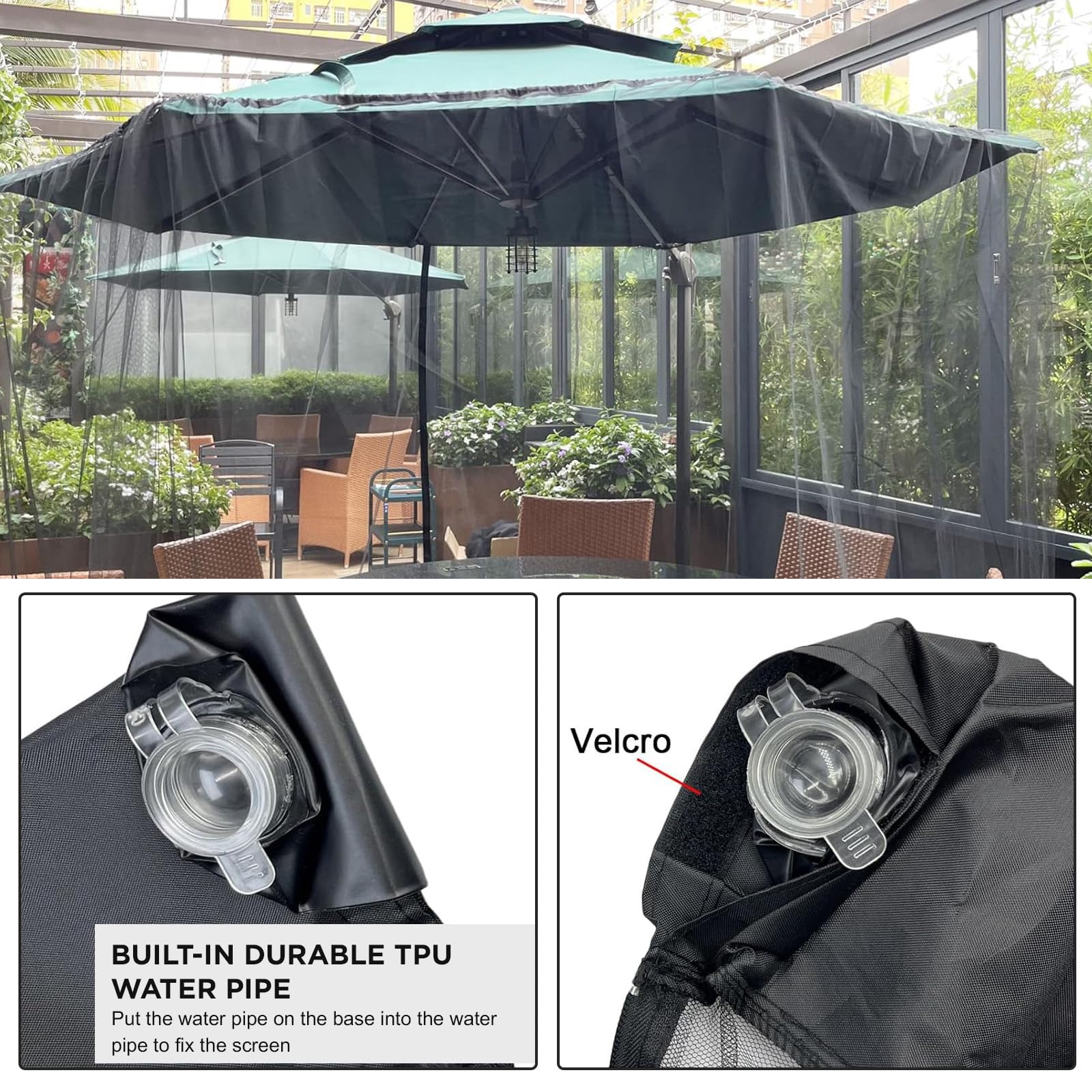 Tenda Zanzariera 3x3 m da Esterno, Gazebo da Giardino, Pergolato, Teli Laterali