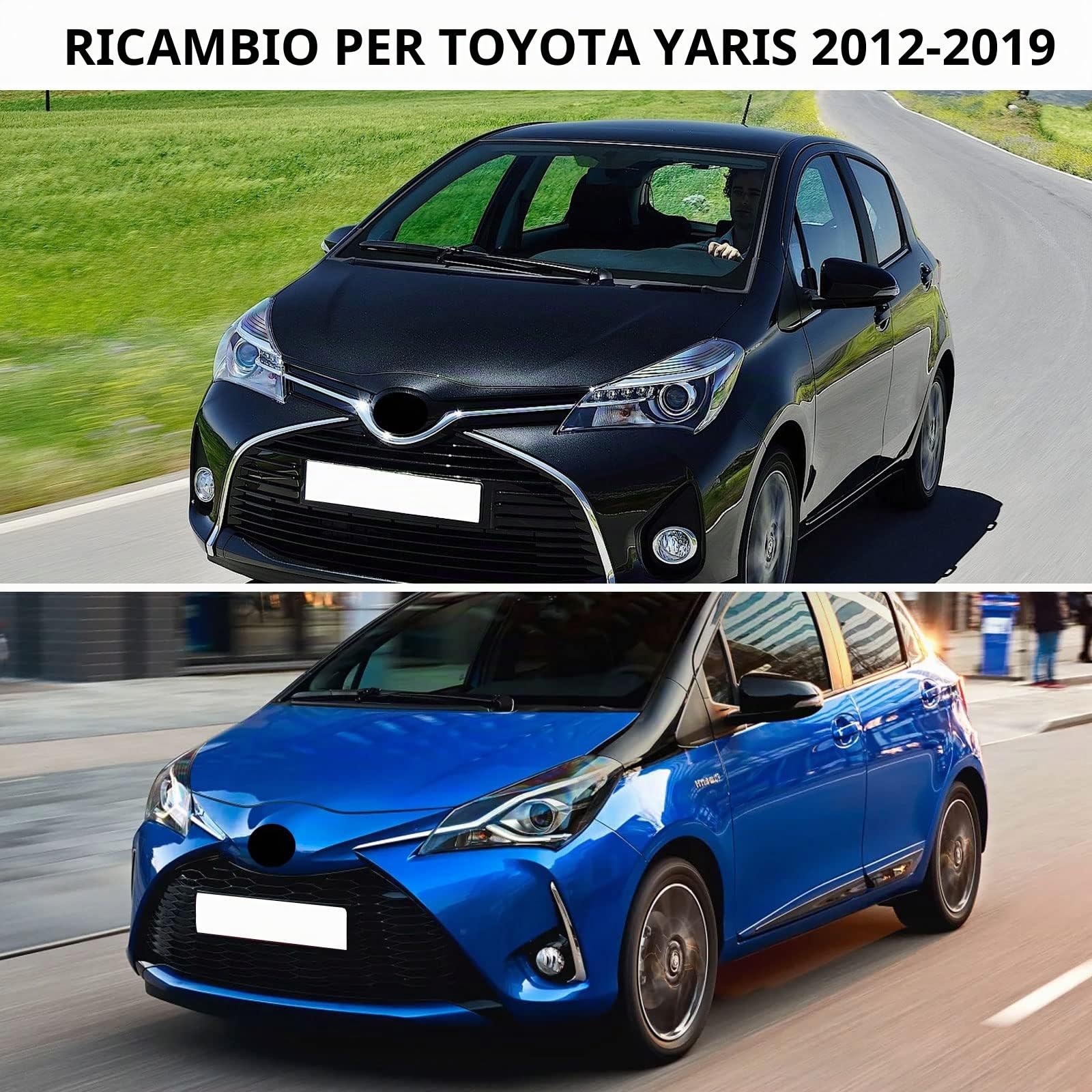 Tappi per specchietto retrovisore auto, 1 paio di tappi per specchietto retrovisore retrovisore per Toyota Yaris 2012-2019 (nero)