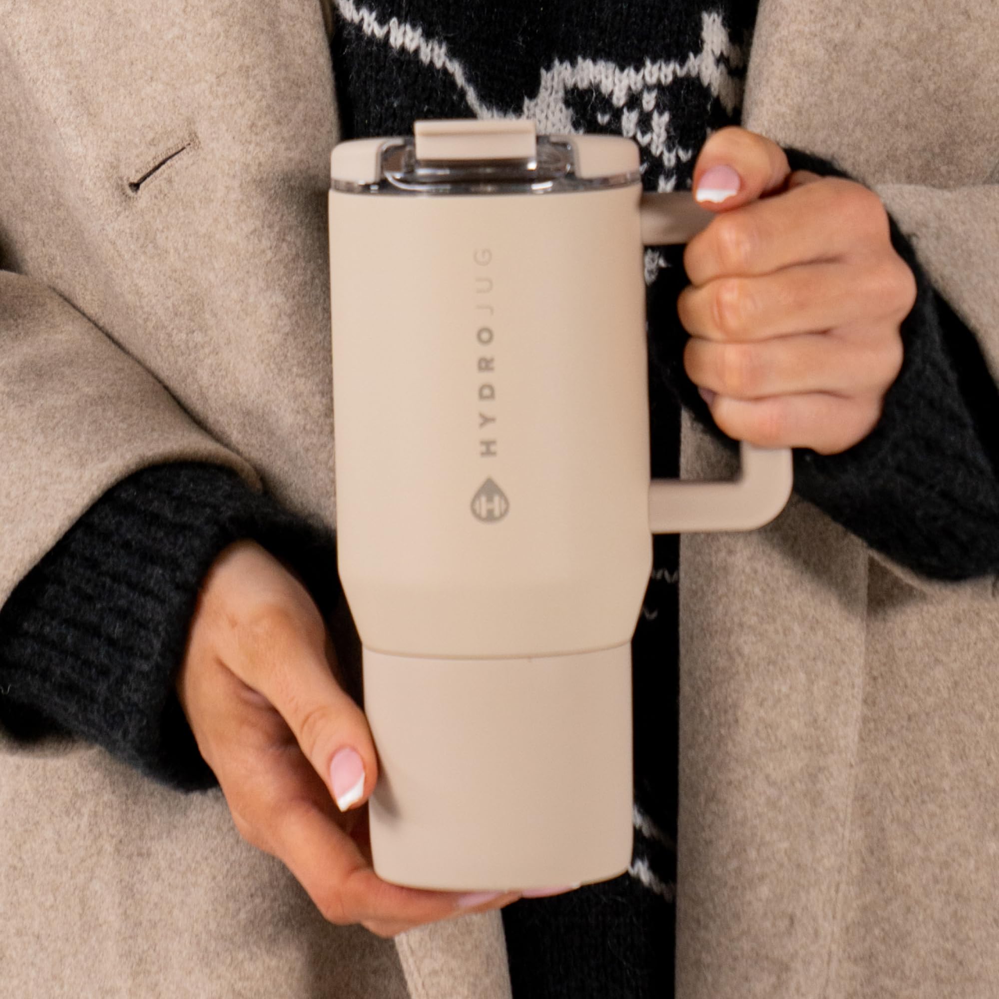 Amazon.com: HydroJug Coffee Traveler 20 oz - Leak-Resistant, Ceramic-Lined  Insulated Travel Coffee Mug for Hot or Cold Drinks with Flip Lid & Handle, Dishwasher  Safe Coffee Tumbler, Dune : Home & Kitchen