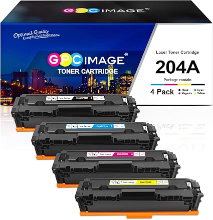 Amazon.com: GPC Image Cartucho de tóner compatible para HP 204A 204 A  CF510A CF511A CF512A CF513A compatible con Laserjet Pro MFP M180nw M154nw  M180n M154a MFP M181fw bandeja de impresora (paquete de