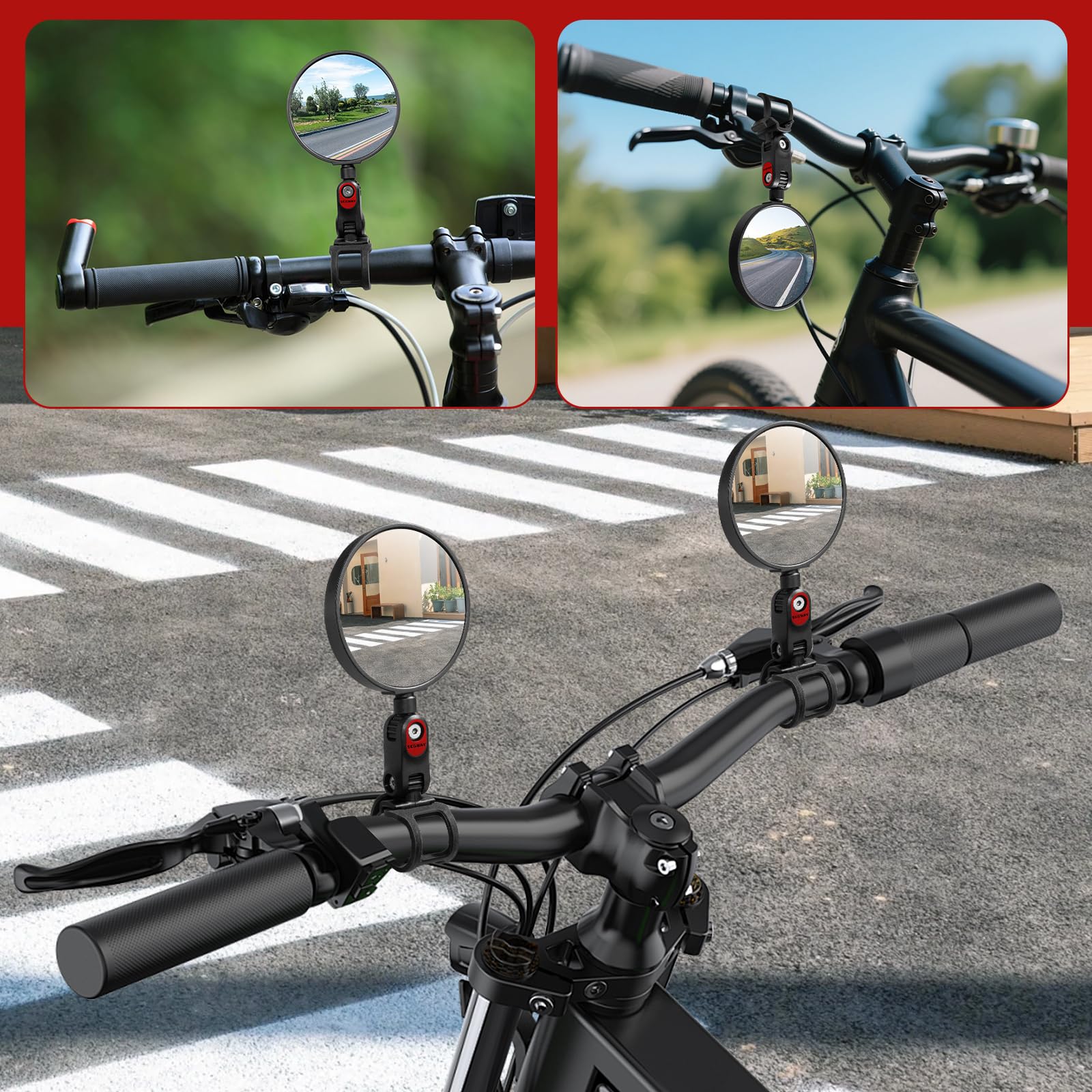Specchietto Retrovisore per Scooter Grandangolare Regolabile, Compatibile con Segway Ninebot MAX G30 G2 G3 ZT3 Pro E3 F3 F2 GT3 Accessori per Monopattino Elettrico