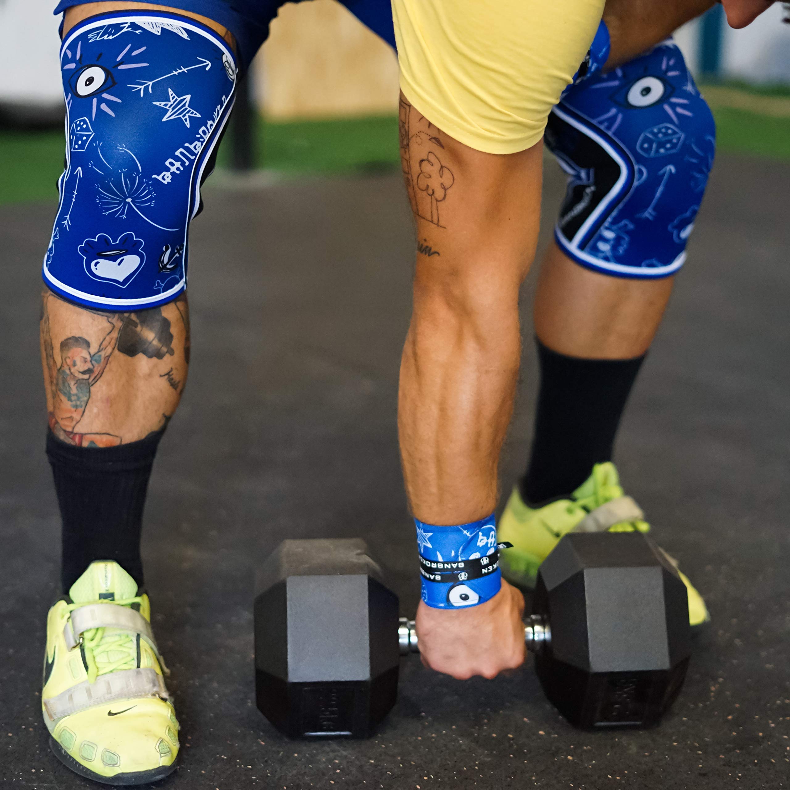 BANBROKEN Nakolanniki (2 sztuki) - 5 mm Knee Sleeves - Siłownia, Sport funkcjonalny, CrossTrain, Podnoszenie ciężarów, Bieganie i inne sporty. 1 PAR - Unisex.