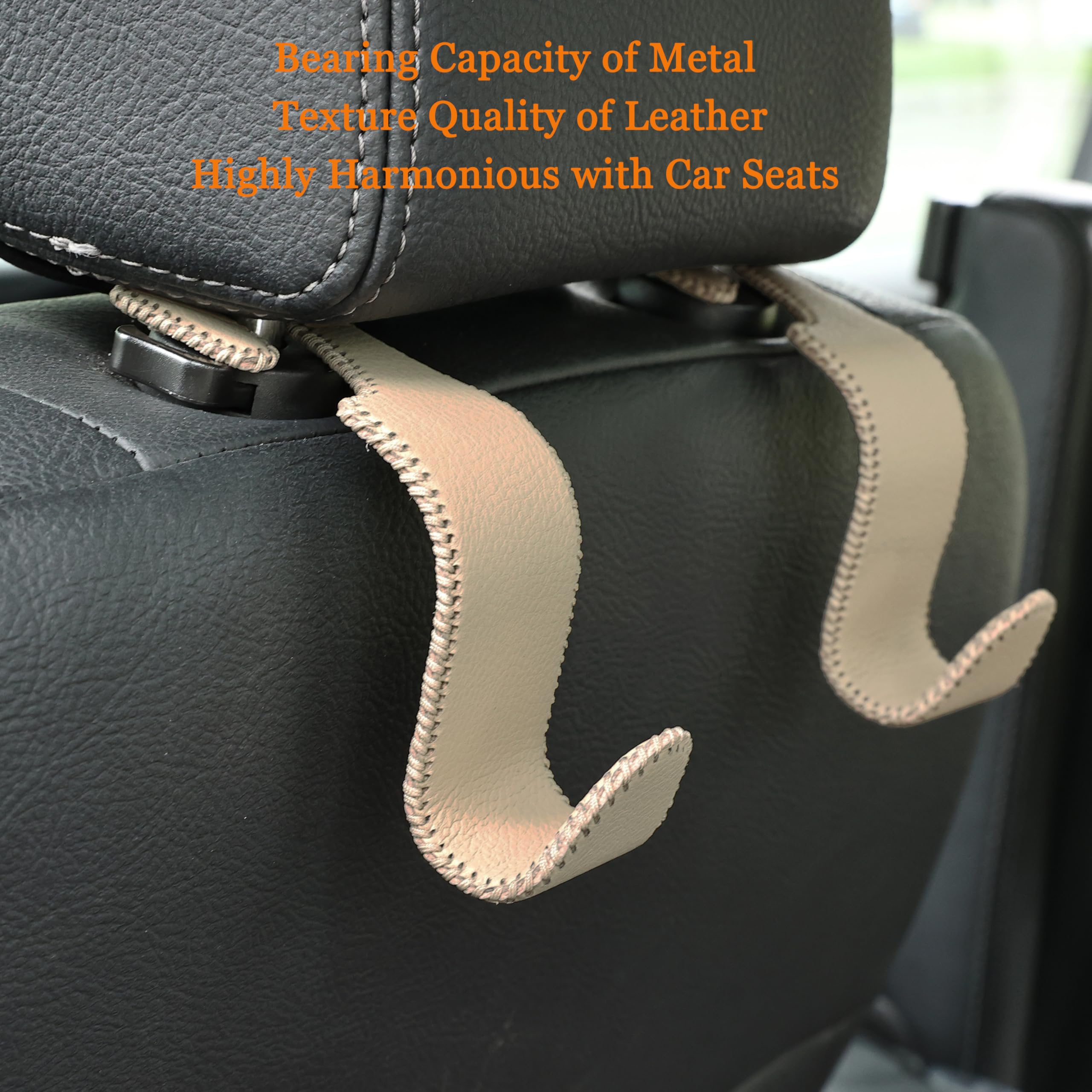 4-Pack Car Headrest Hooks Holds 55lbs Seat Storage Organizer for Bags view 4