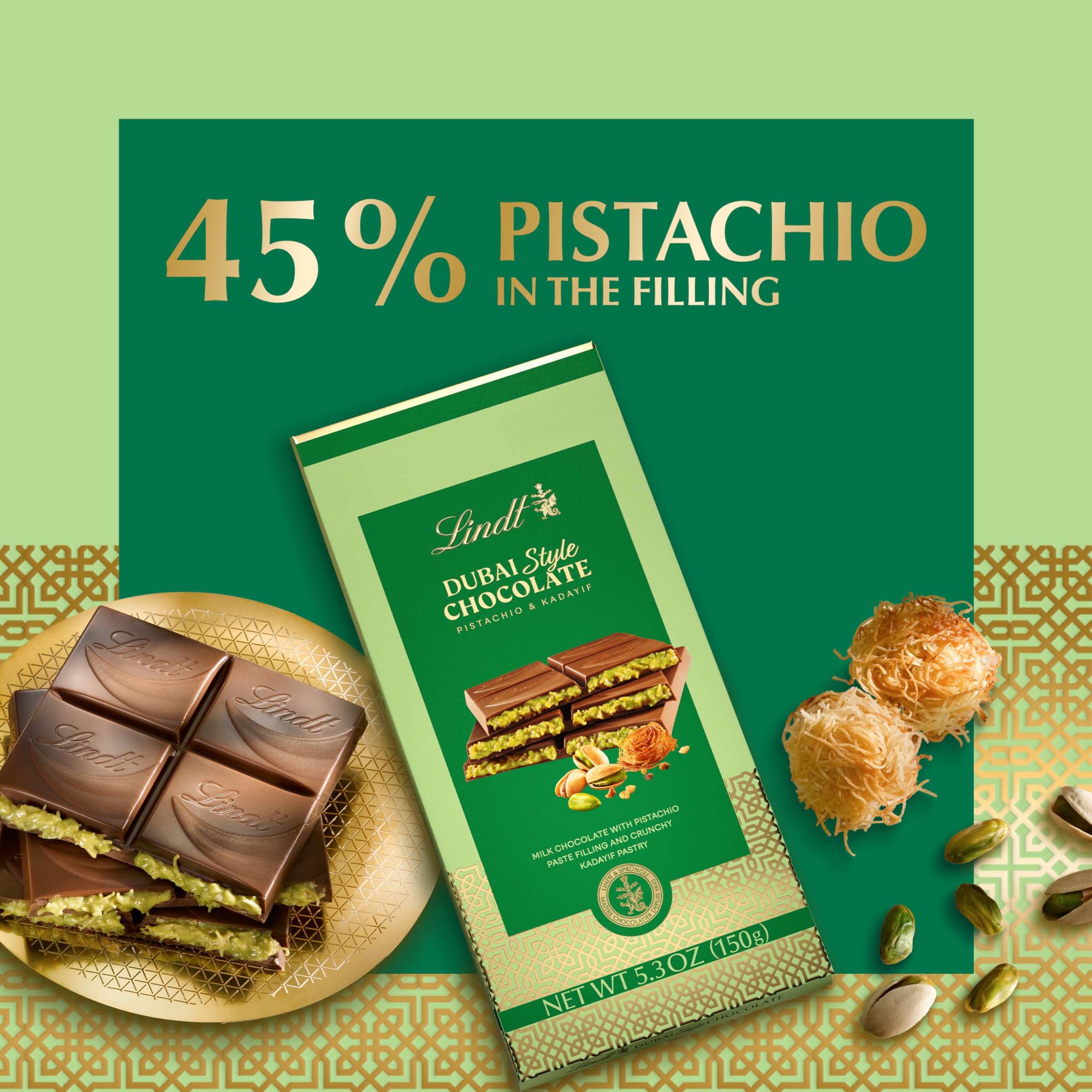 Amazon.com: Lindt Dulces de chocolate con leche estilo Dubai con