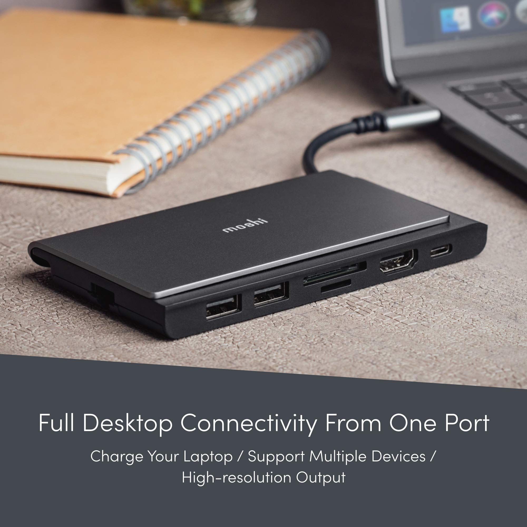 Symbus Mini 7-in-1 USB C Hub Adapter, HDMI con 4KHDR, alimentazione 70 W