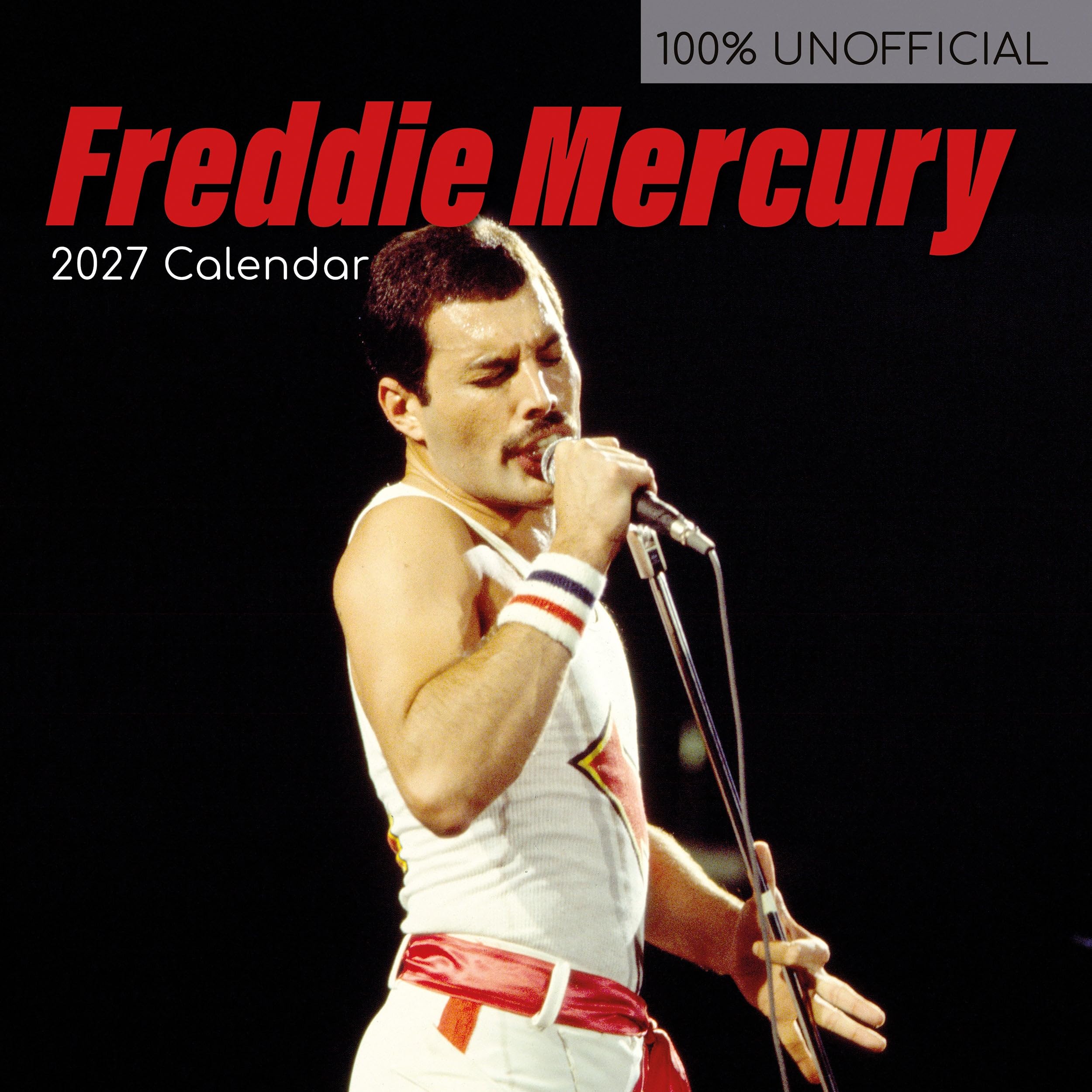 TGSC | Freddie Mercury 2026-2027 Calendar, 16-Month Square Wall Calendar (Sept 2026-Dec 2027), UK Planner with Rock Legend Photography, Home or Office Organiser | 30 x 30 cm