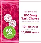 PlantVital Tart Cherry Capsules - Made in Canada - 10,000mg (10:1 Cherry Extract) Per Day - Montmorency Supplement for Antioxidants - Vegan, Non-GMO, Gluten & Soy Free - 2 Months Supply - 120 Capsules