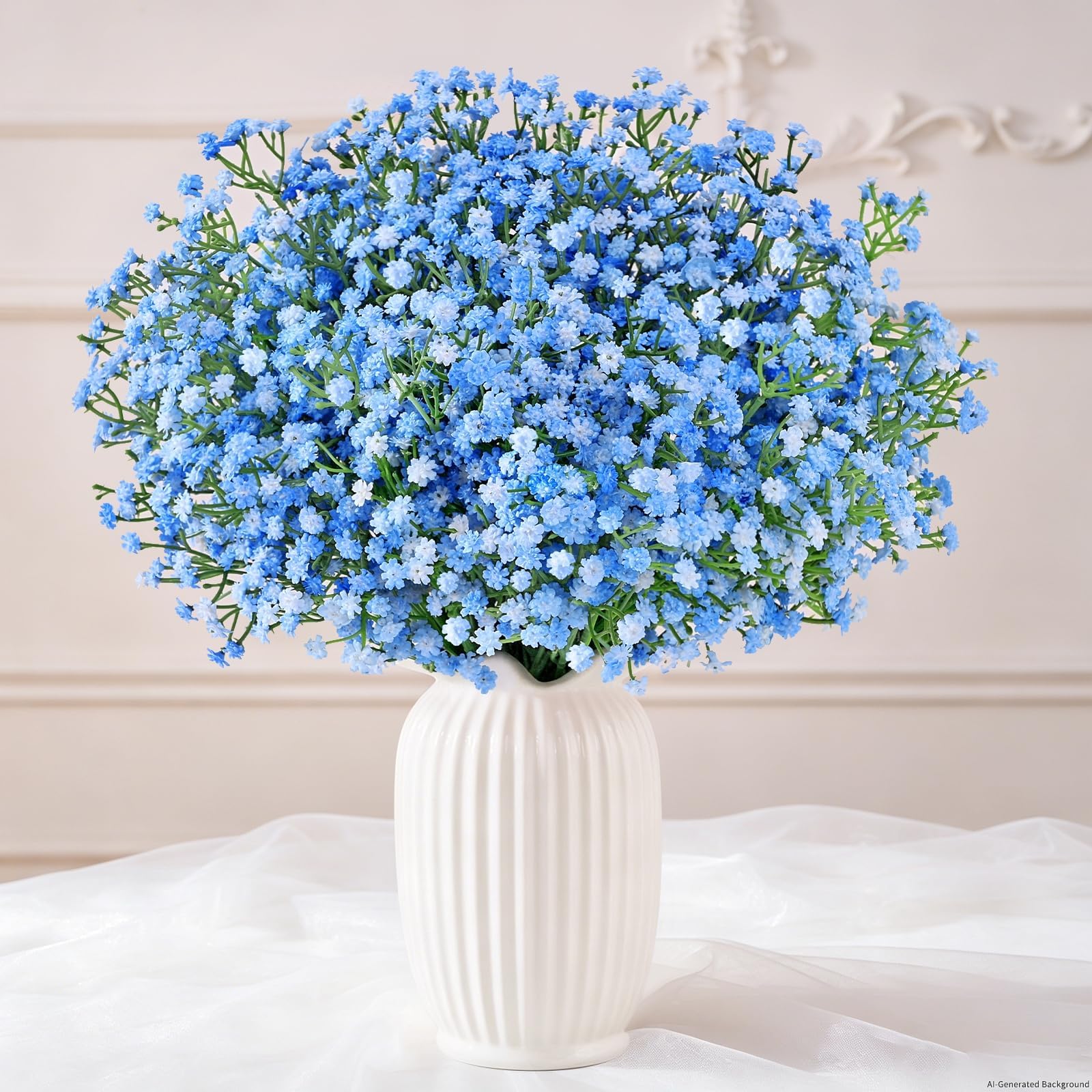 Yastouay Babys Breath Artificial Flowers, 6Pcs Fake Babys Breath Flowers Artificial Bulk, Real Touch Faux Babies Breath Gypsophila Bouquet for Wedding Centerpiece Floral Arrangement Party Decor | Real Touch, Realistic Soft, UV Resistant, Widely Usage, DIY Decor, Wedding Party Home Centerpiece Baby Shower Vase Filler