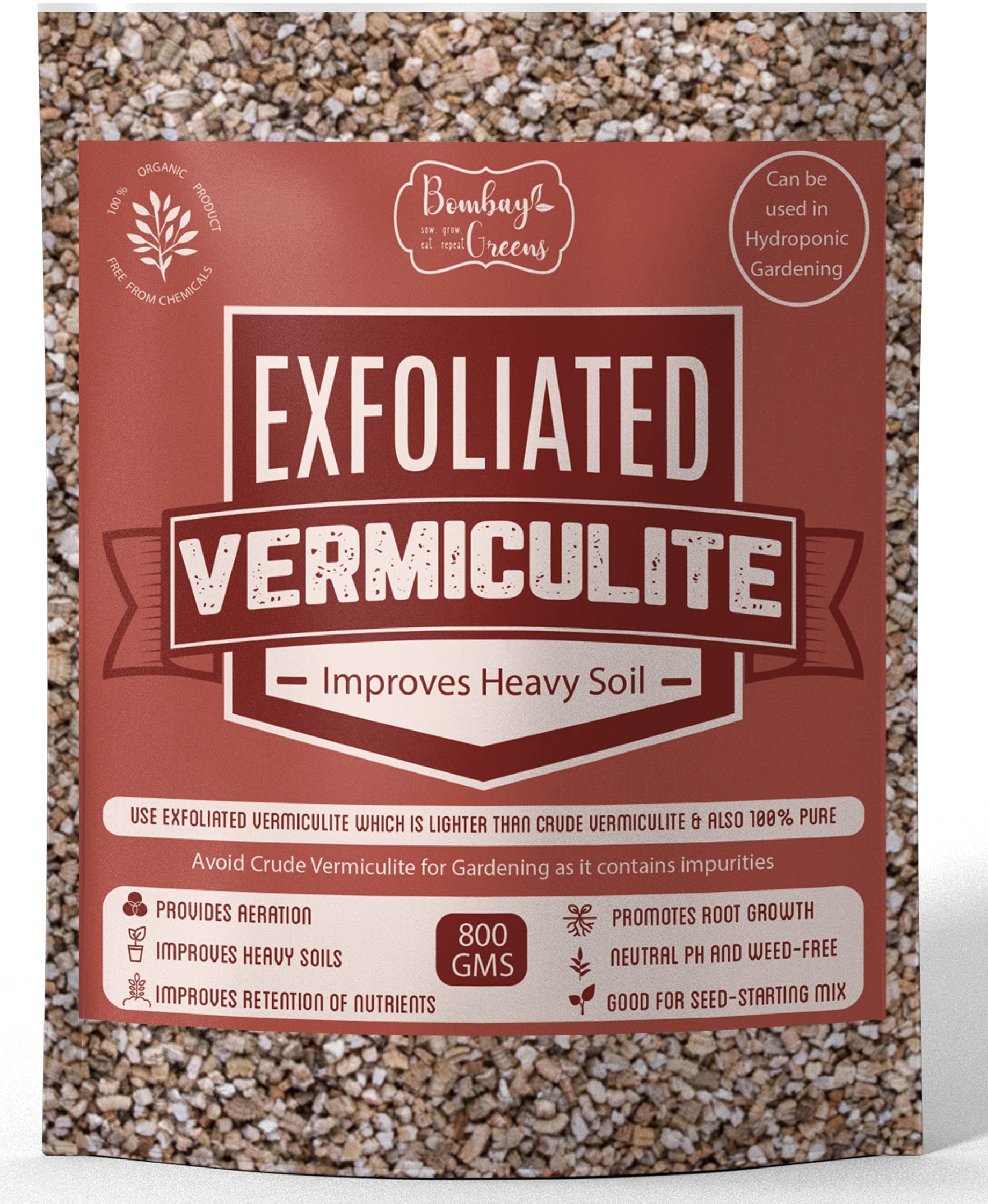 Bombay Greens Organic Exfoliated Vermiculite Horticulture Grade for Plants & Garden - 800 grams (B08YRZXZR1) Amazon Price History, Amazon Price Tracker