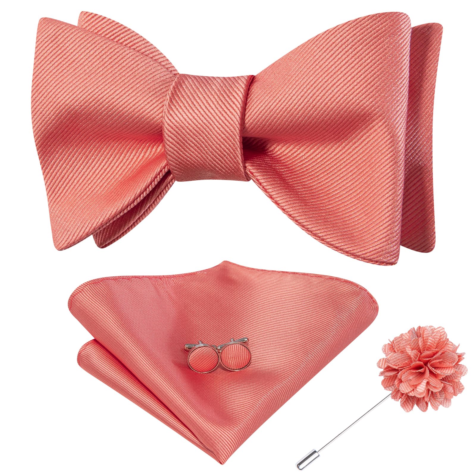 Dubulle Self Tie Bow Ties for Men Silk Paisley Bowtie Lapel Pin Set