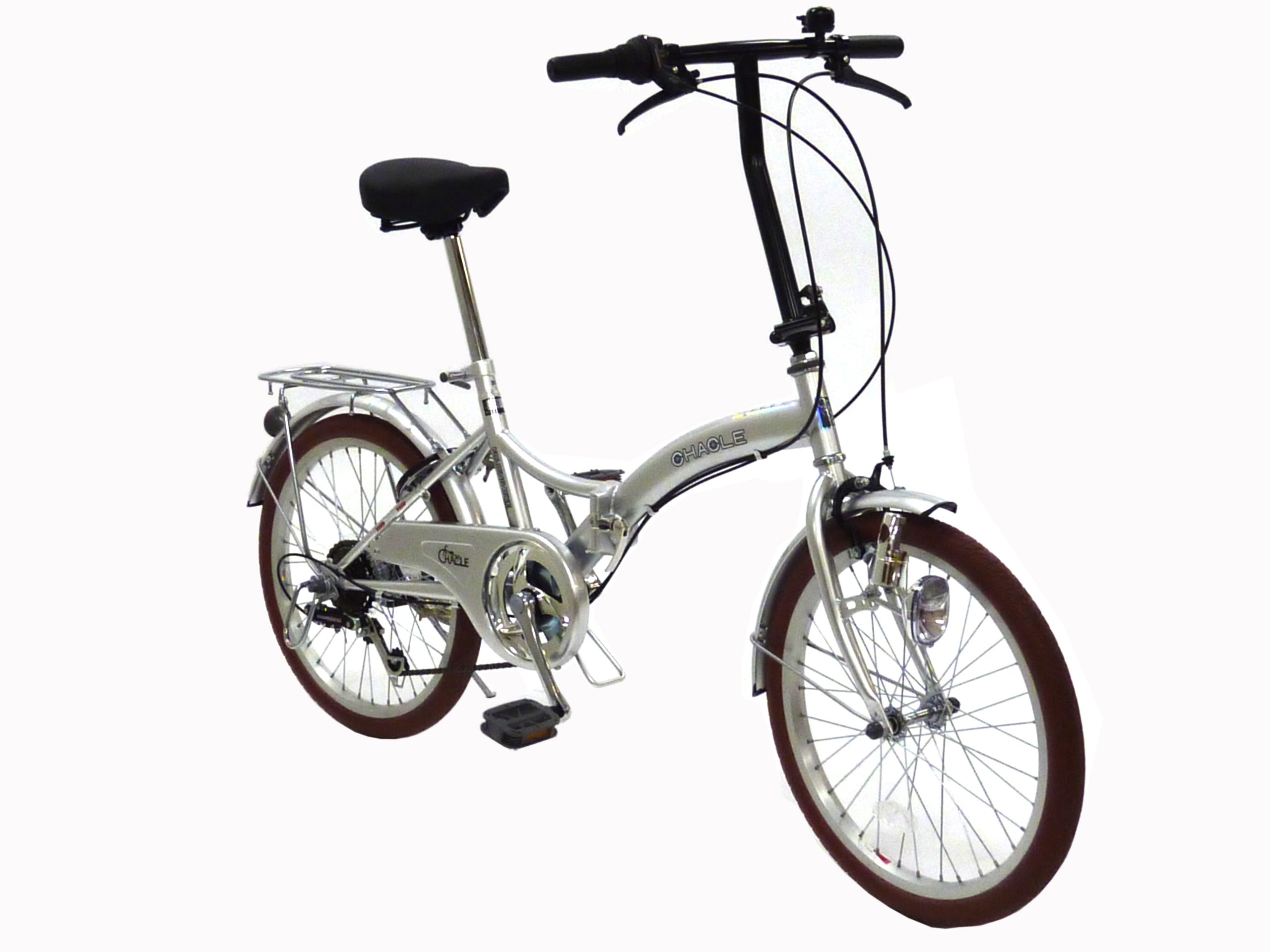 Amazon.co.jp: CHACLE Folding 20 Inch No-Puncture Bicycle, 6 Speed