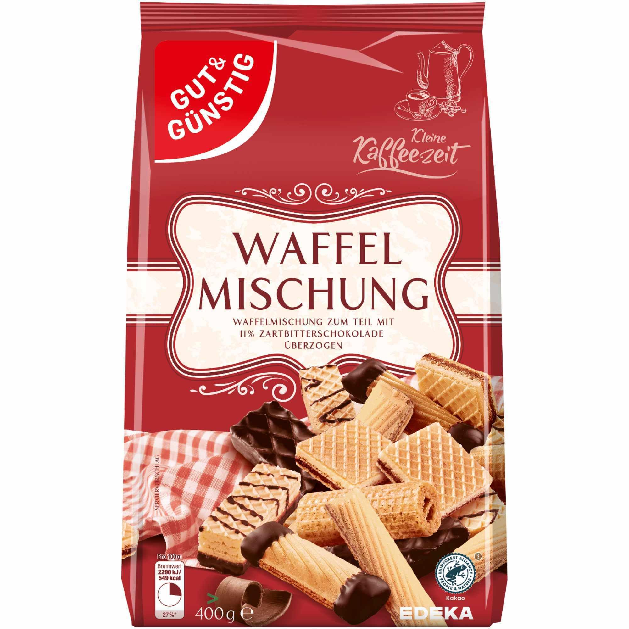 Gut&Günstig Waffelmischung Gebäck (400g Packung) + usy Block