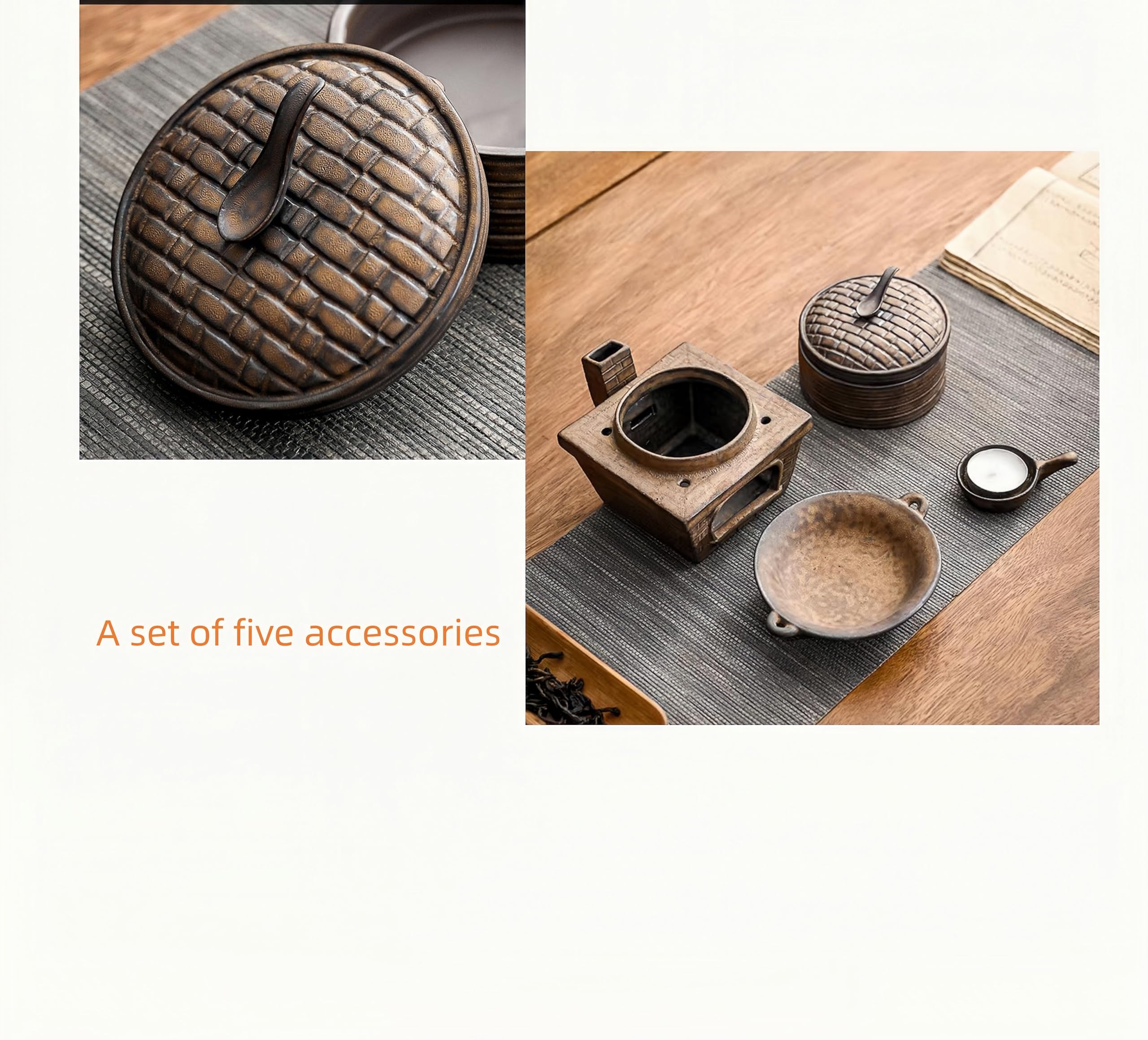 Ceramiczny cedrowy palnik kadzidełkowy, palnik do aromaterapii Zen, energetyzujący dyfuzor olejków eterycznych (brązowy)