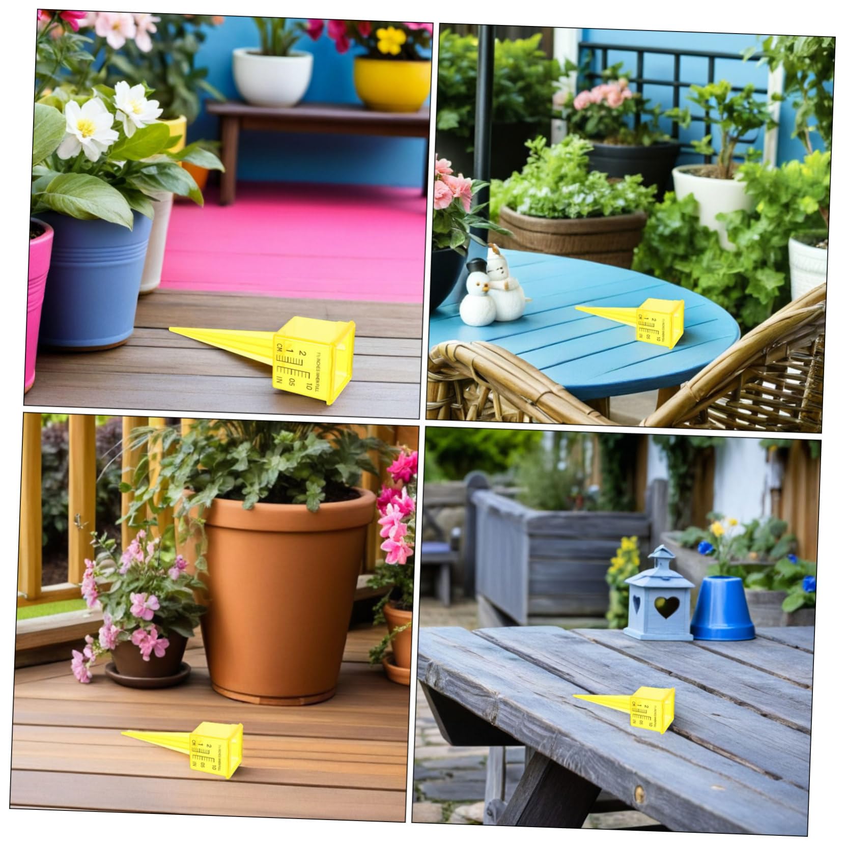 Lot de 20 Compteurs d'eau Réutilisables pour Pelouse Jardin Arroseur Pluviomètre Outil De Niveau d'eau Pluviomètre À Vidange Automatique Jaune