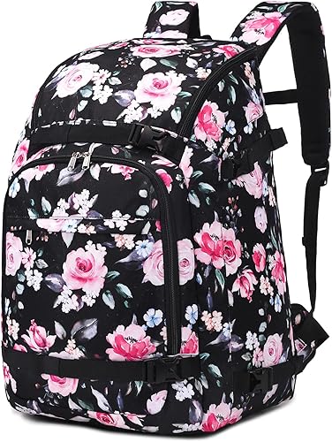 Miniatura 9 de Octsky Bolsa para botas de esquí, mochila de viaje para botas de esquí de 50 litros, bolsa de snowboard para casco de esquí, gafas, guantes, esquís