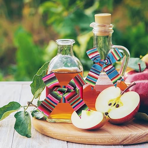 Miniatura 5 de 4 rollos de cinta de fiesta mexicana de 2.5 pulgadas x 20 yardas de cinta serape de rayas de arco iris para manualidades, envoltura de manualidades,