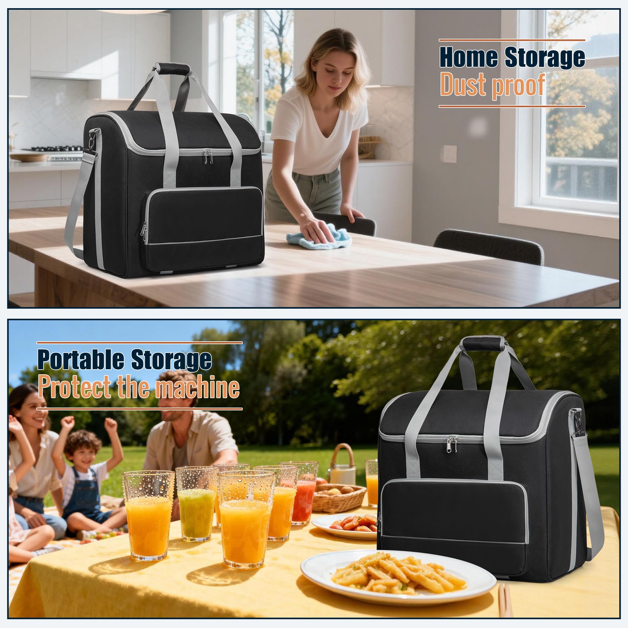 Yarwo Bolsa Transporte para Ninja Granizados con Divisores | Impermeable con Divisores Ajustables y Base Reforzada, Acolchado para FS301, FS300 y FS299, Transporte para Electrodomesticos
