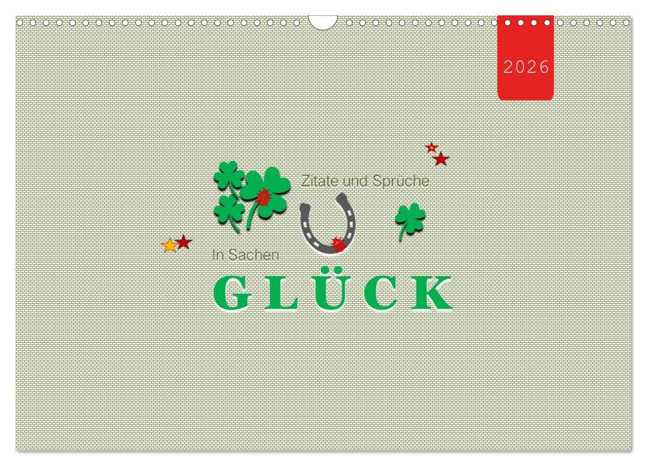 Calendrier cadeau 2026 GLÜCK citations sur le bonheur format paysage A3
