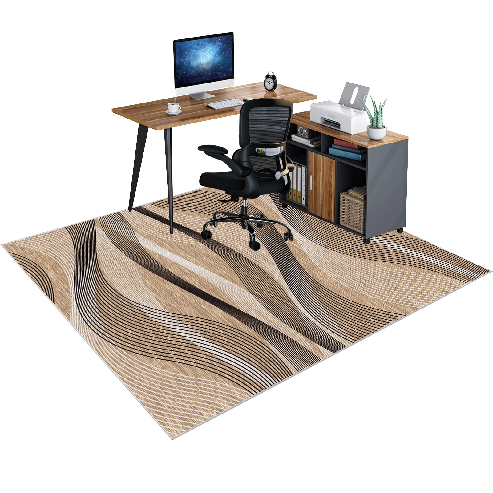 Protector Suelo Silla Ruedas Alfombra Silla Escritorio Antideslizante Alfombra Silla Gaming Alfombra Oficina para Silla con Ruedas Alfombra Protectora Suelo Silla Alfombra Gamer 120 x 150 cm